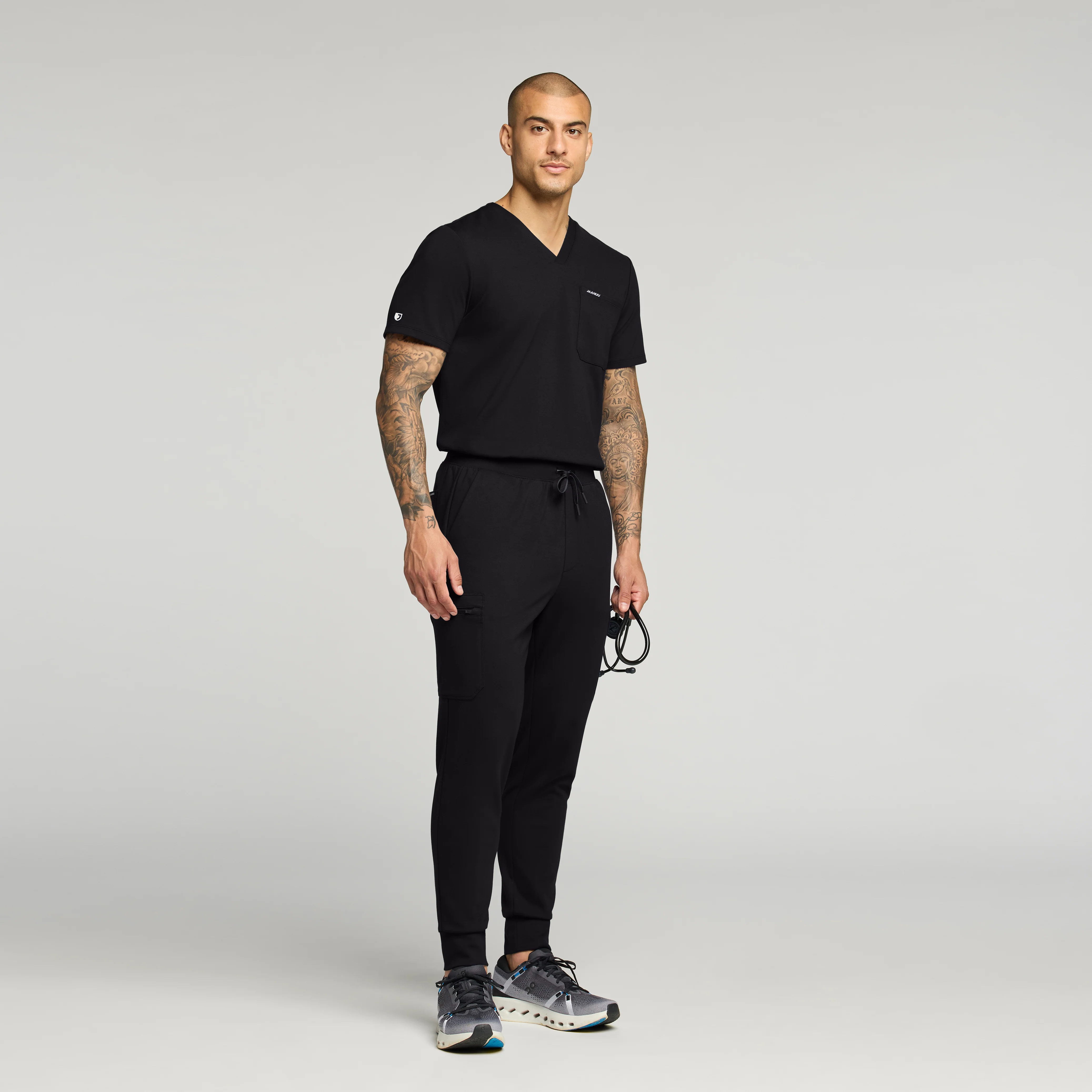 Asher Slim UltraSOFT™ Scrub Top - Black - Image 3