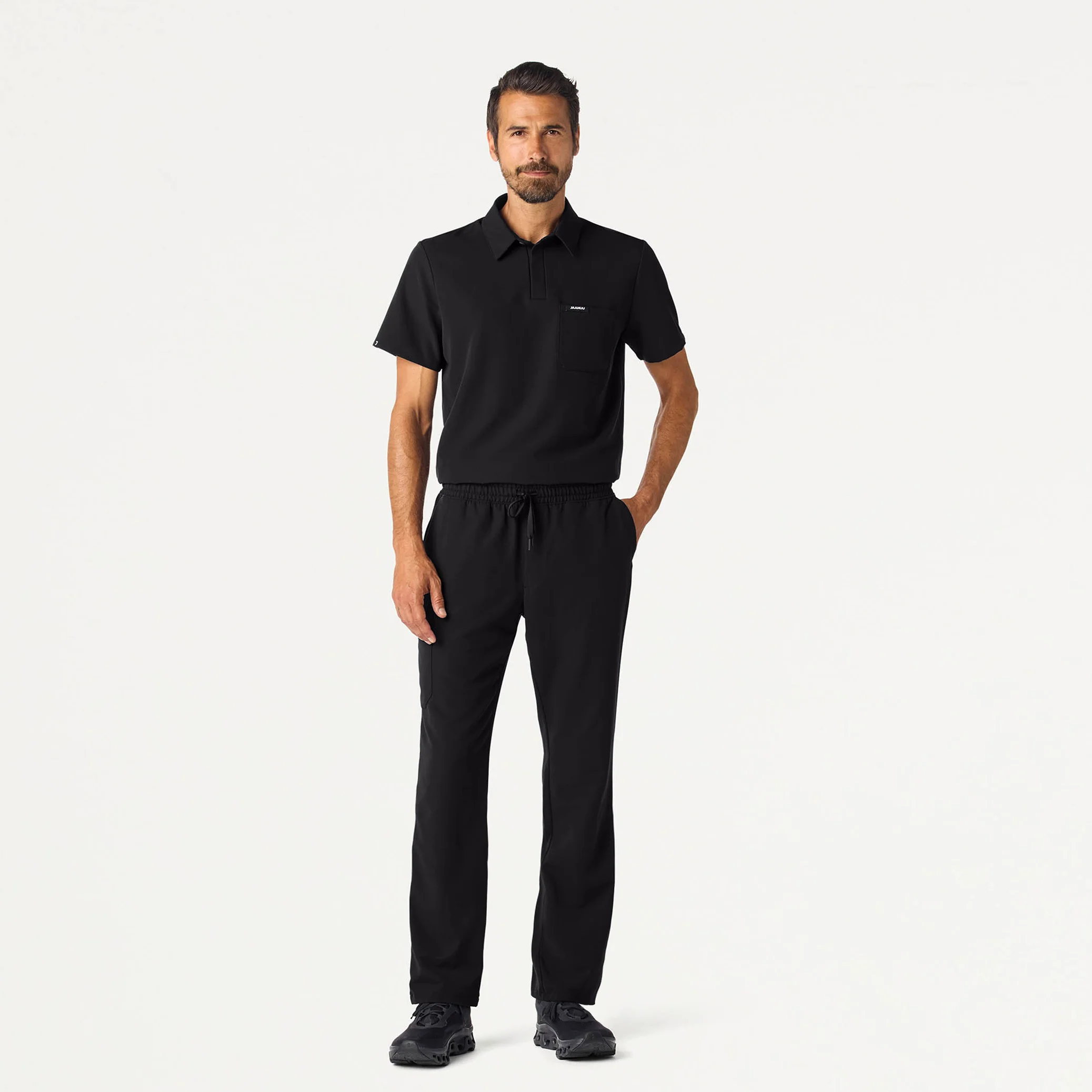 Calderon Polo Scrub Top - Black - Image 4