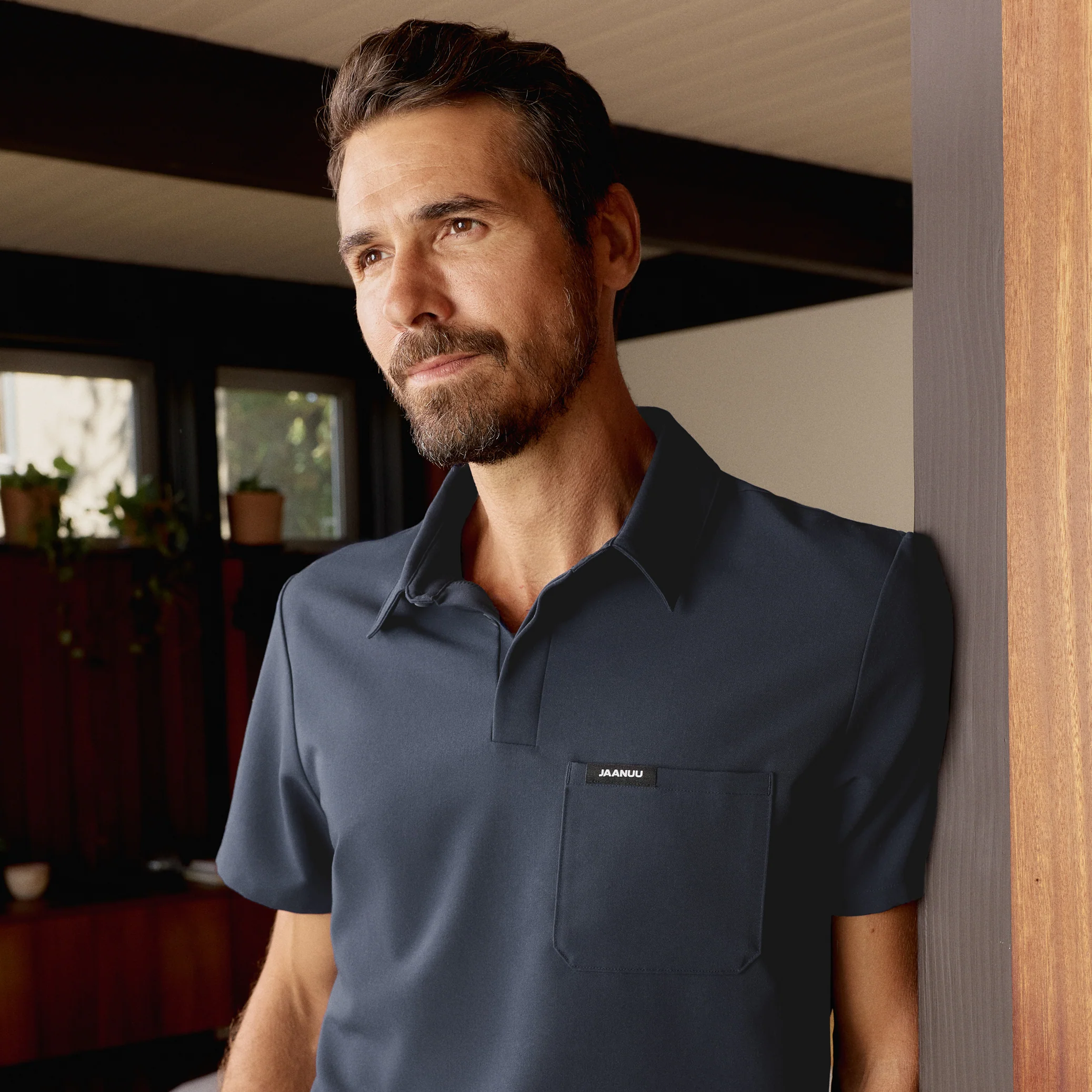 Calderon Polo Scrub Top - Carbon Gray - Image 2