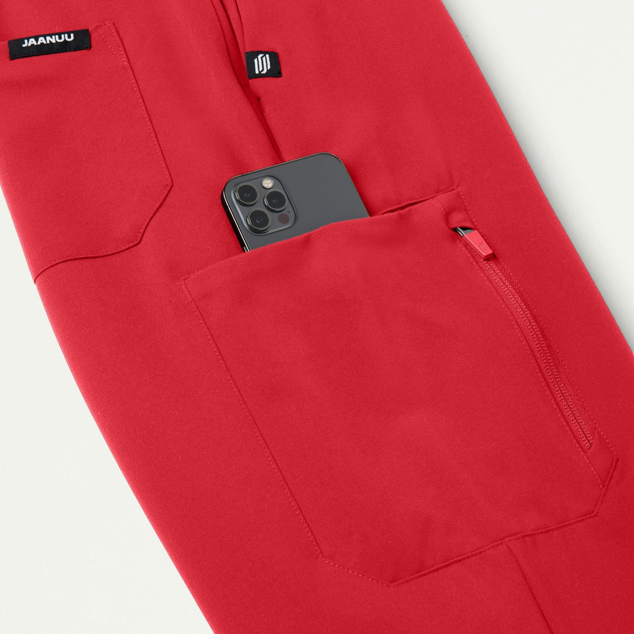 Cobot 8-Pocket Scrub Jogger - Brilliant Red - Image 6