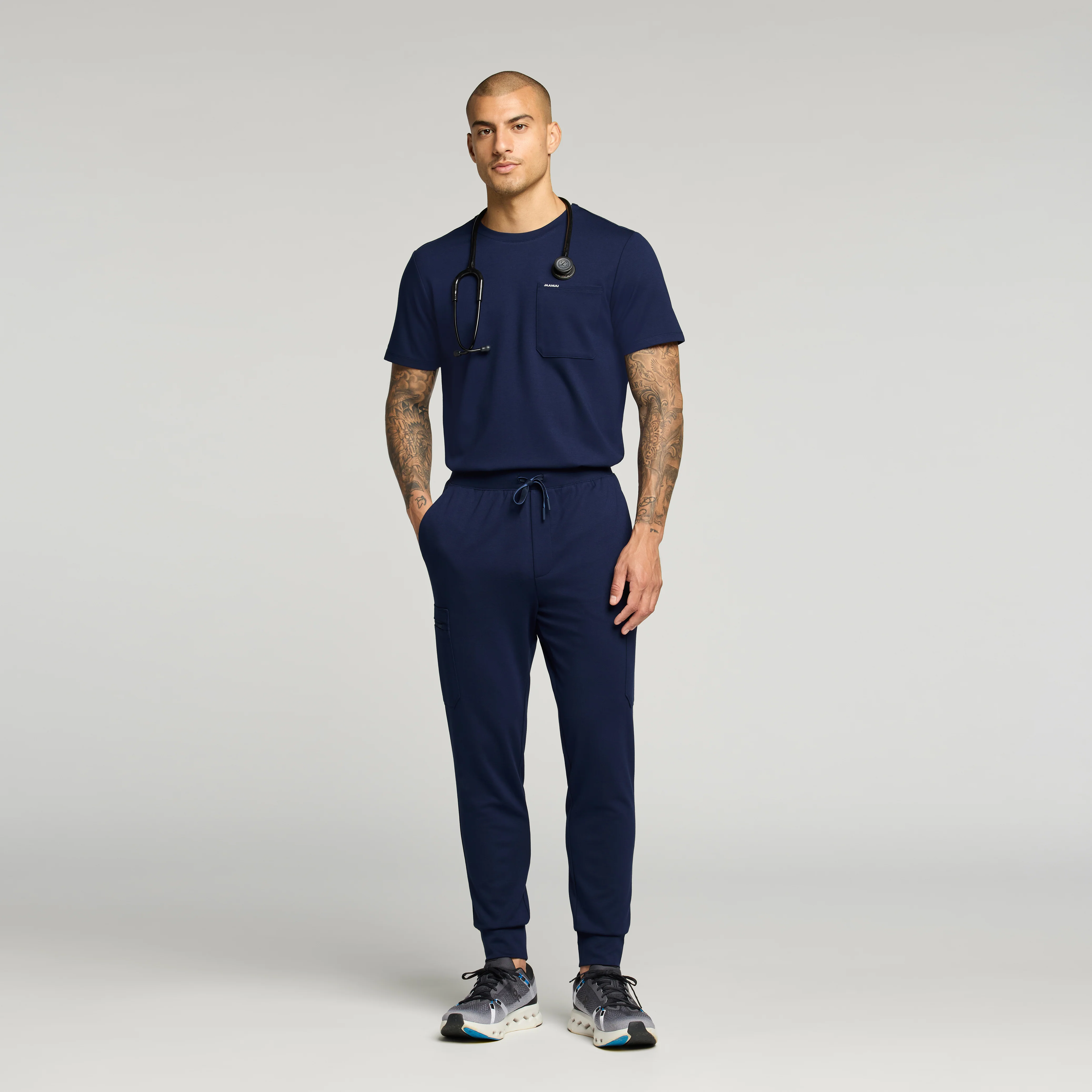 Finn Crewneck UltraSOFT Scrub Top - Midnight Navy - Image 3
