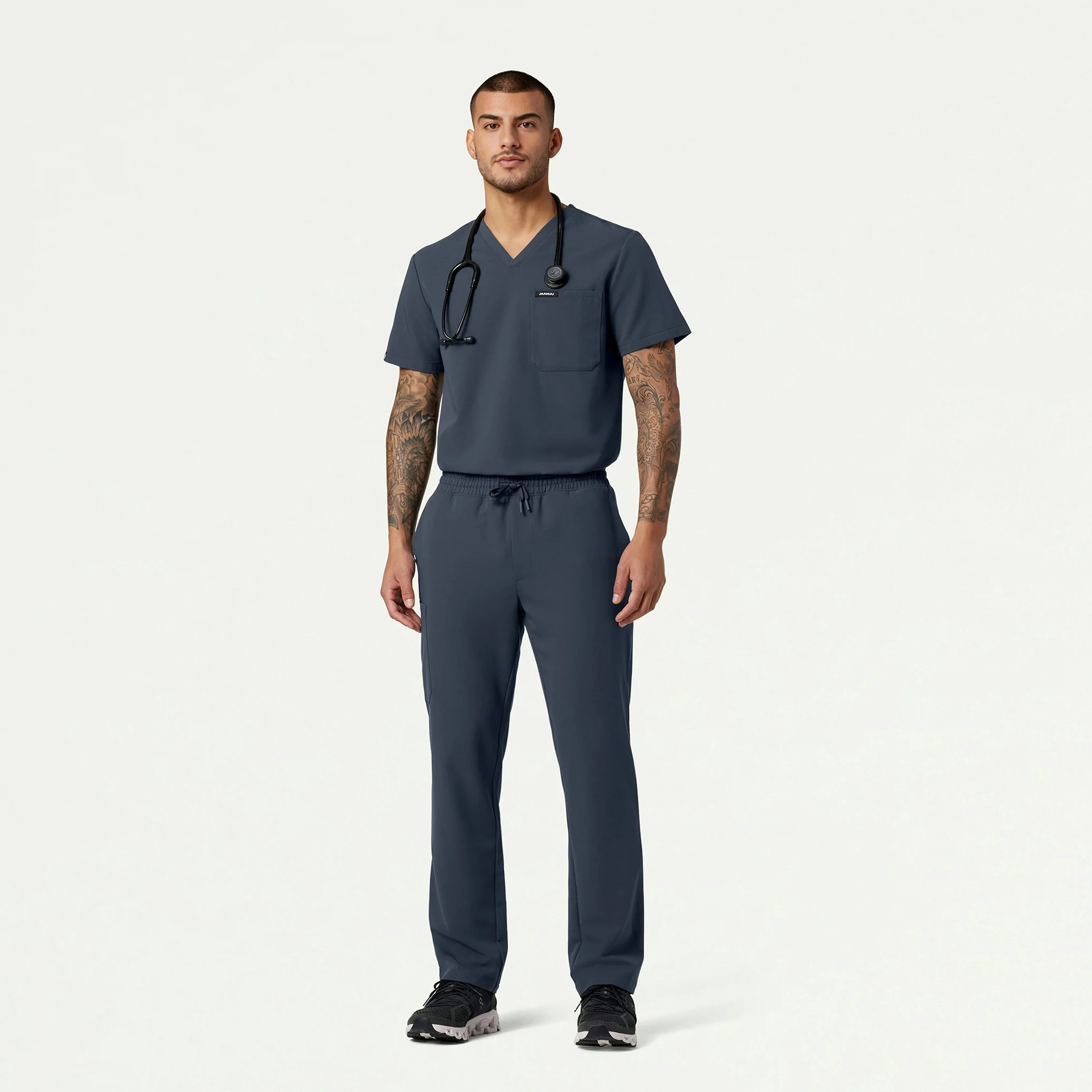 Holmes Everyday 1-Pocket Scrub Top - Carbon Gray - Image 3