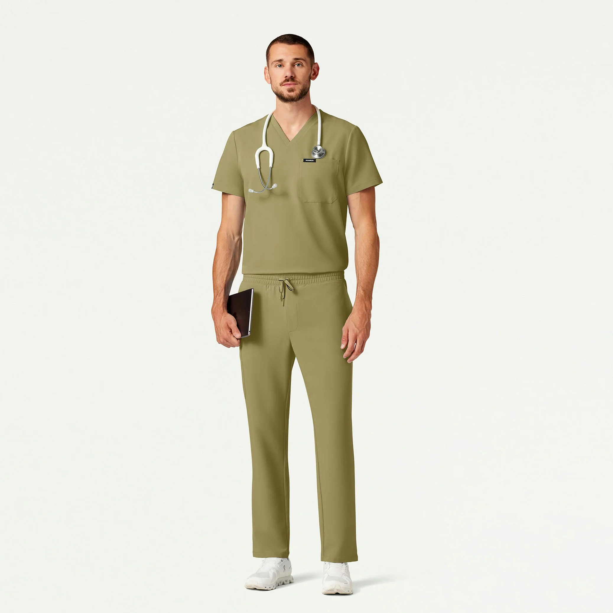 Holmes Everyday 1-Pocket Scrub Top - Ceramic Khaki - Image 3