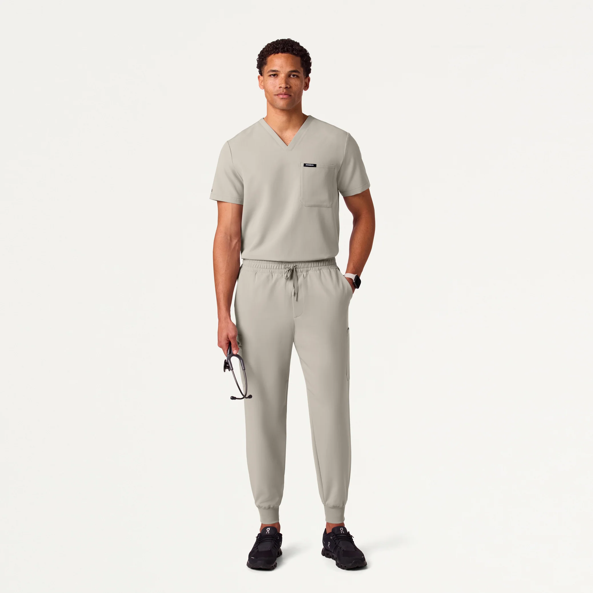 Holmes Everyday 1-Pocket Scrub Top - Fog - Image 3