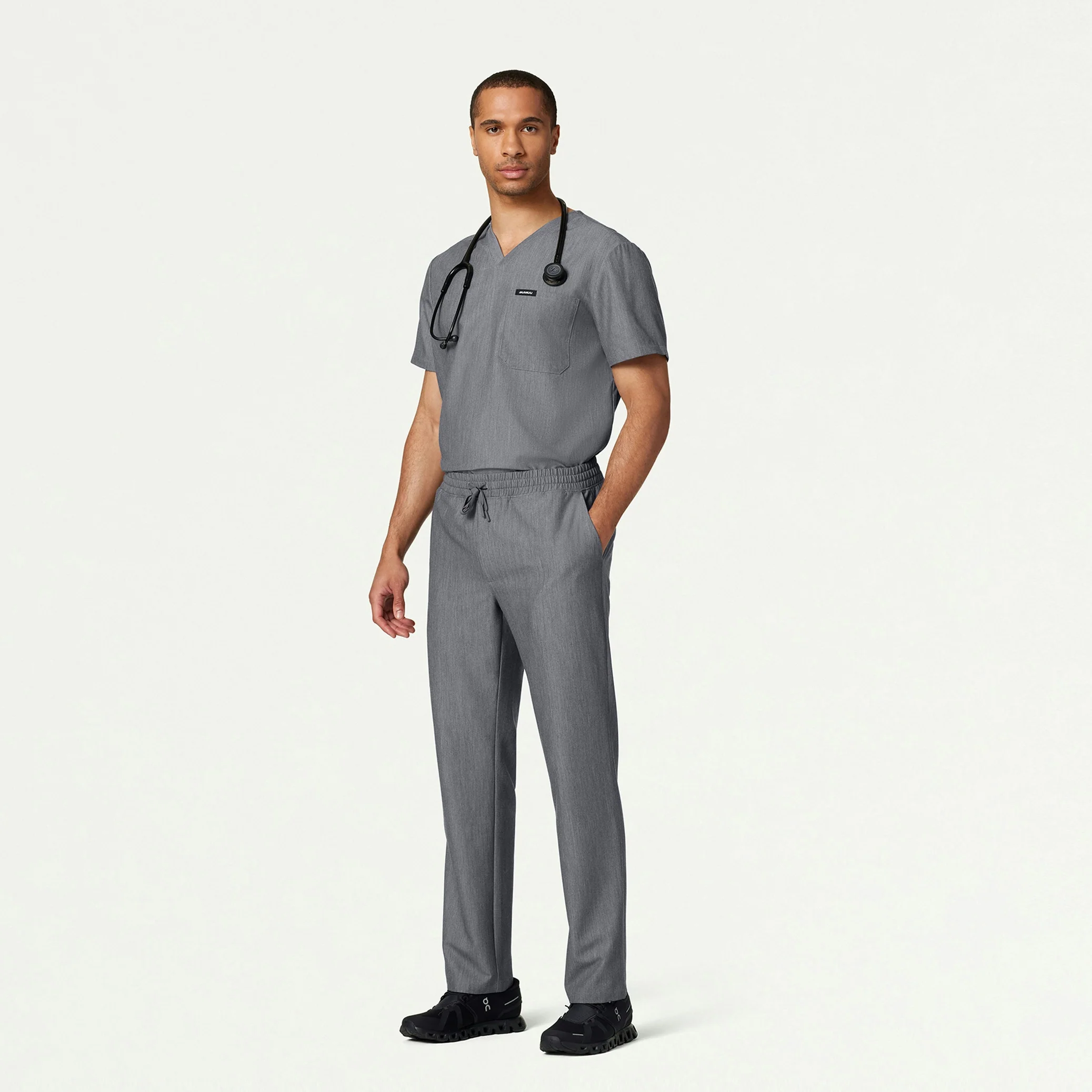 Holmes Everyday 1-Pocket Scrub Top - Heather Gray - Image 3