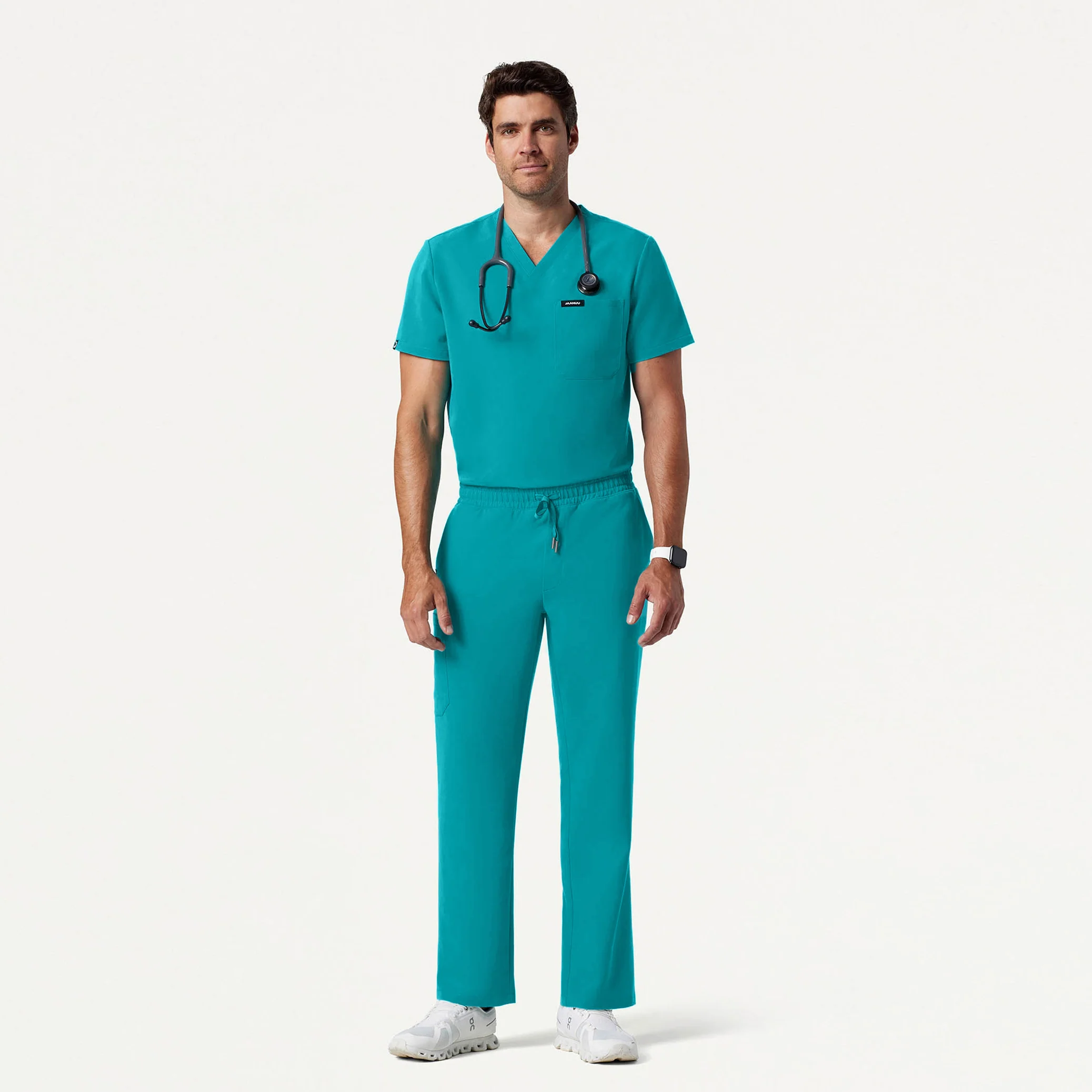 Holmes Everyday 1-Pocket Scrub Top - Teal - Image 3