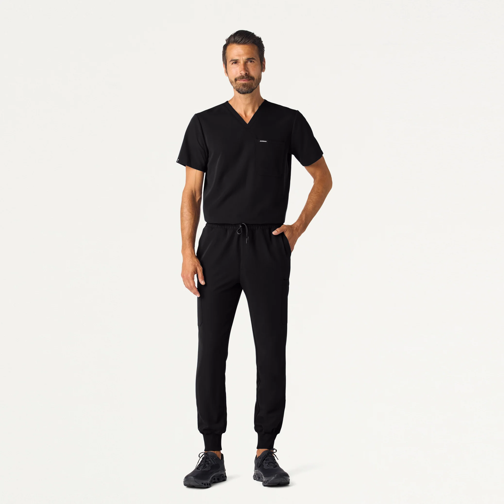 Holmes Slim Everyday 1-Pocket Scrub Top - Black - Image 3