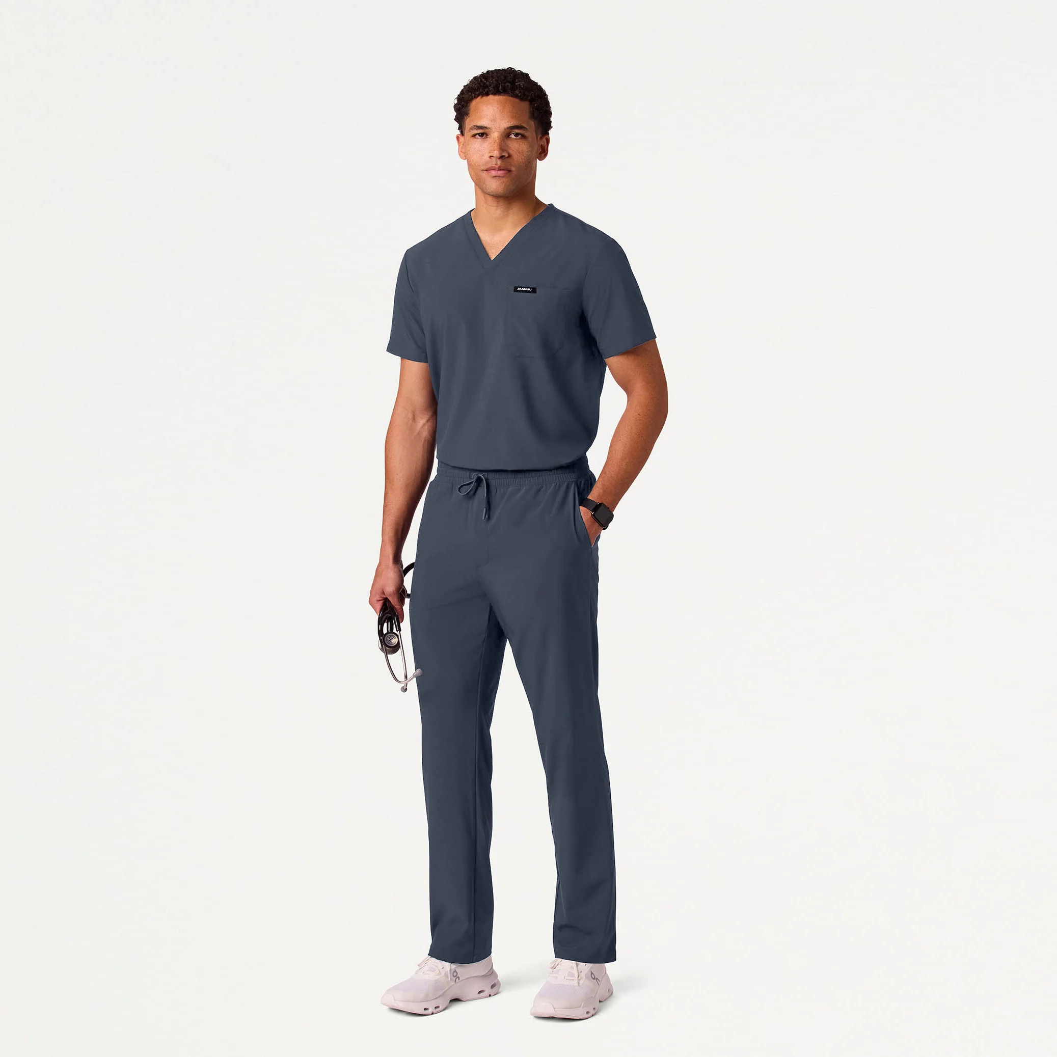 Holmes UltraLITE™ 1-Pocket Scrub Top - Carbon Gray - Image 3