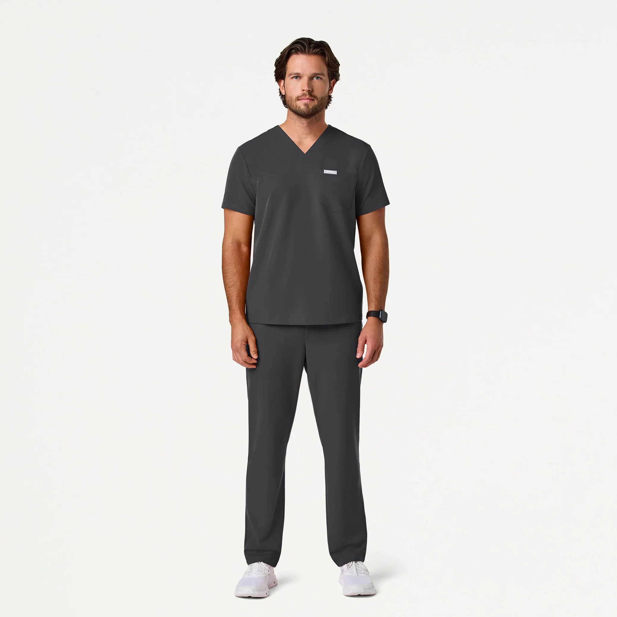 Jaanuu UltraLAST™ Essential Performance Men's 5-Pocket Scrub Set - Pewter
