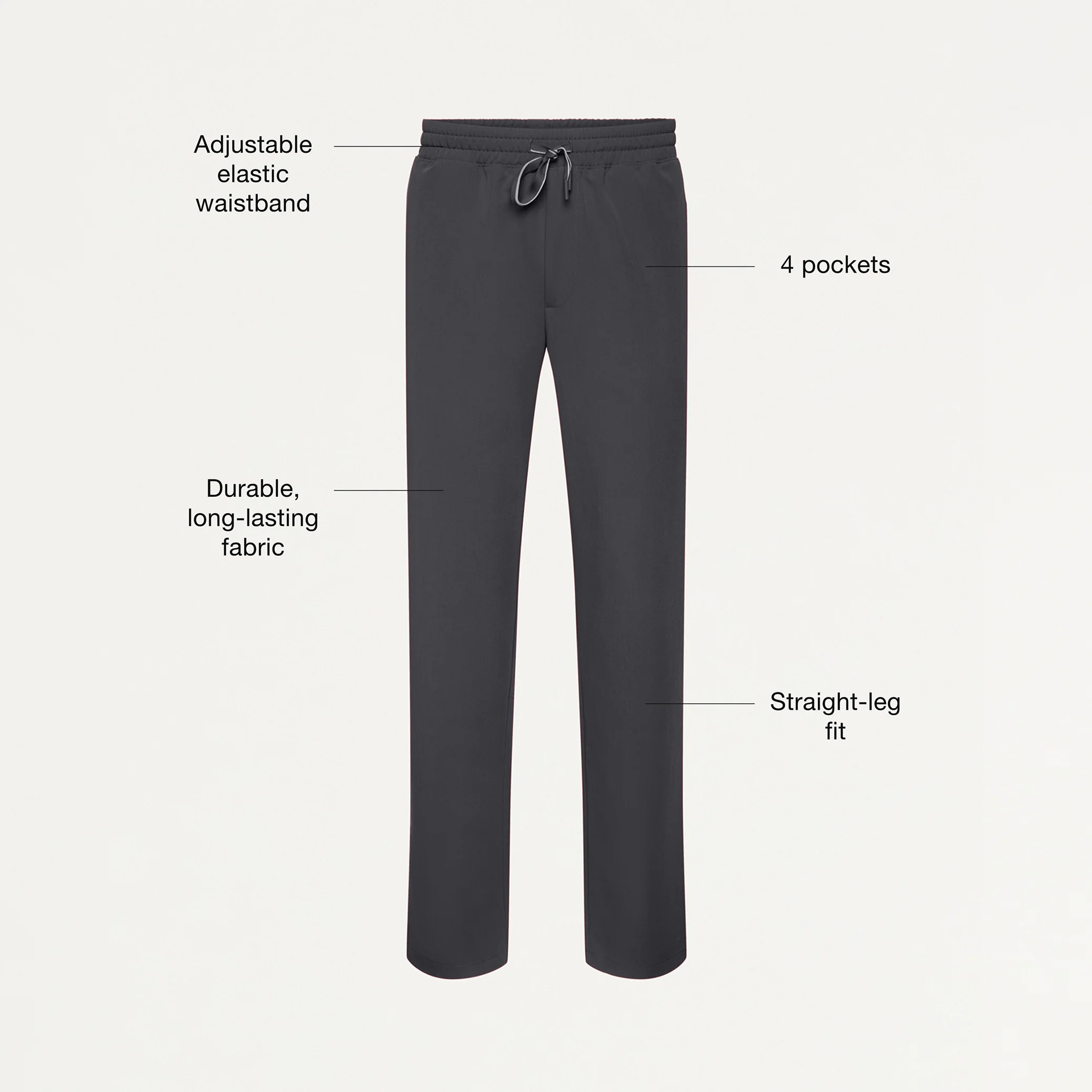 Jaanuu UltraLAST™ Essential Performance Men's 5-Pocket Scrub Set - Pewter - Image 5