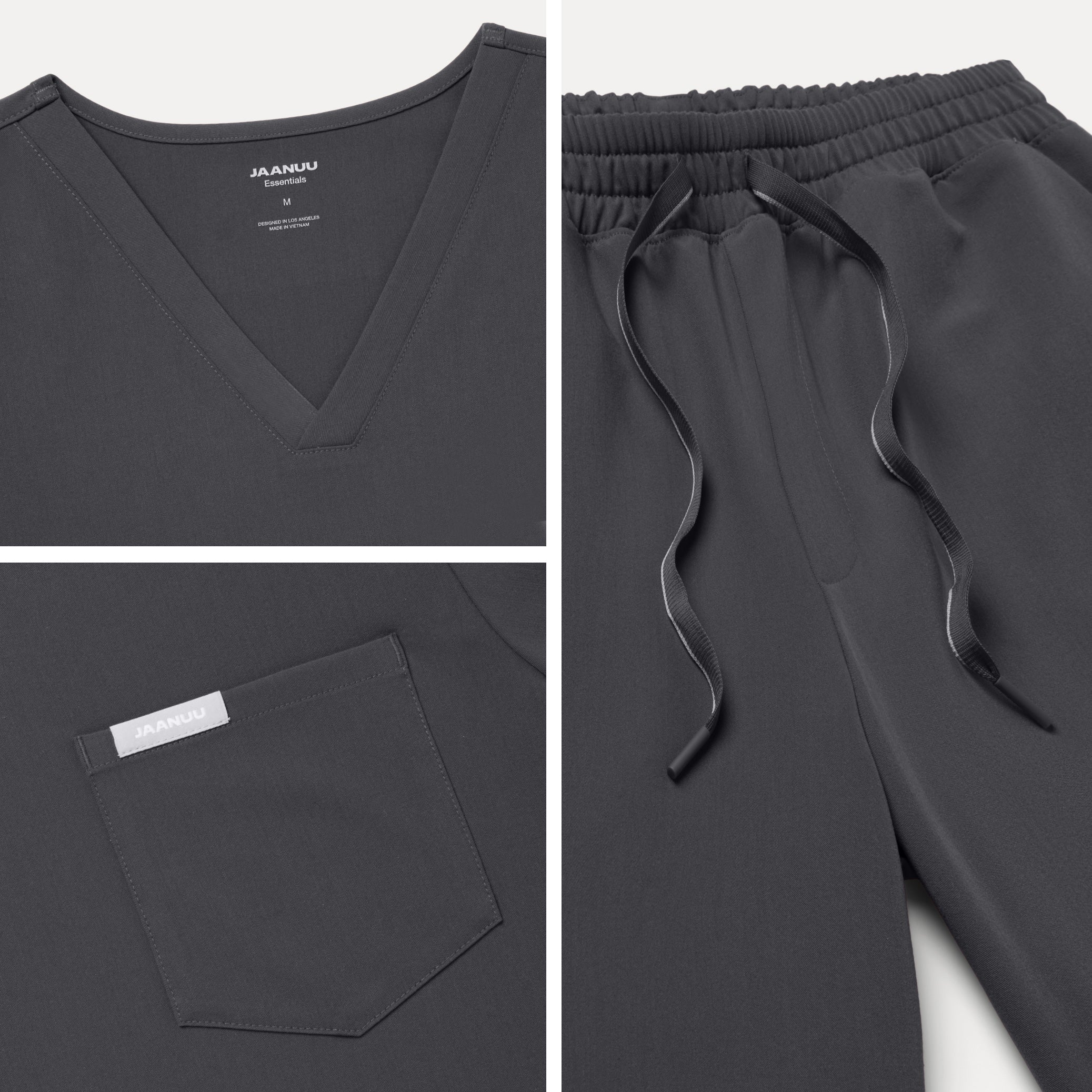 Jaanuu UltraLAST™ Essential Performance Men's 5-Pocket Scrub Set - Pewter - Image 6