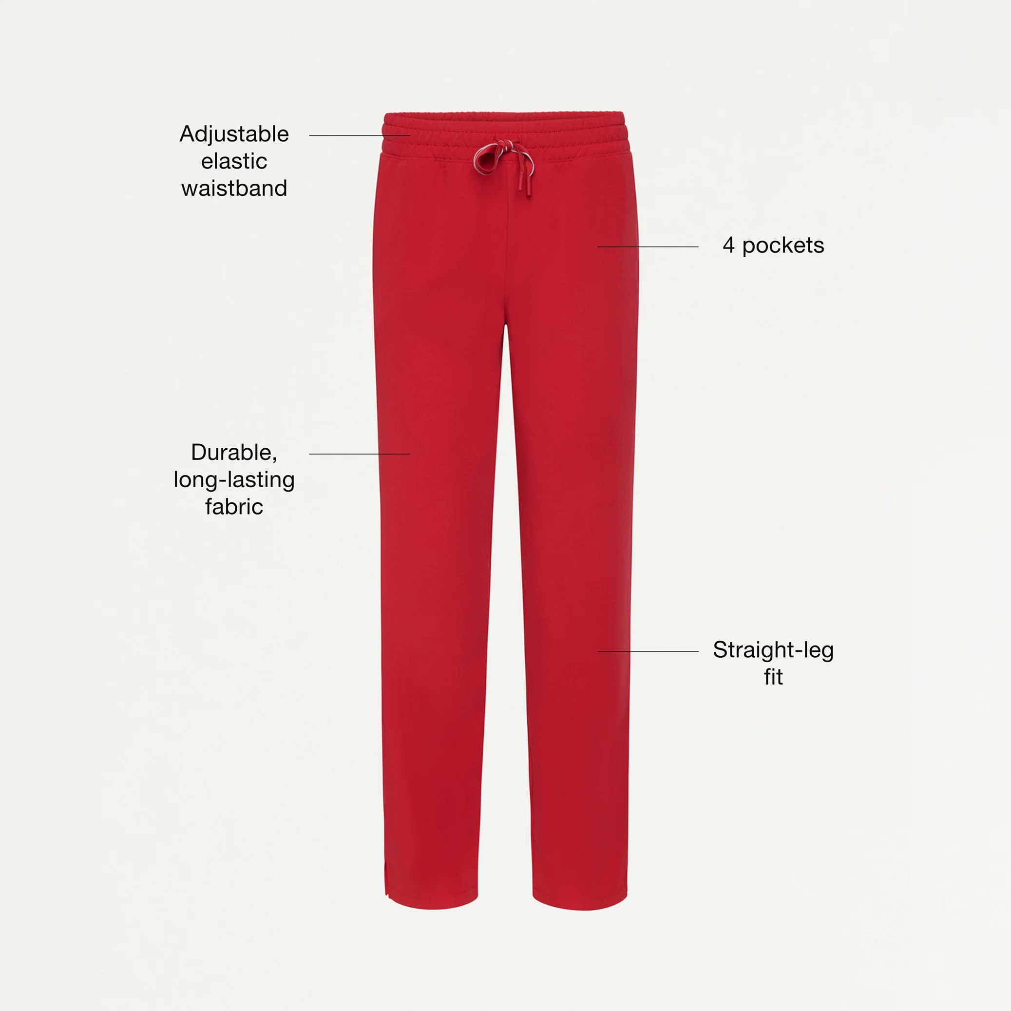 Jaanuu UltraLAST™ Essential Performance Men's 5-Pocket Scrub Set - Red - Image 5