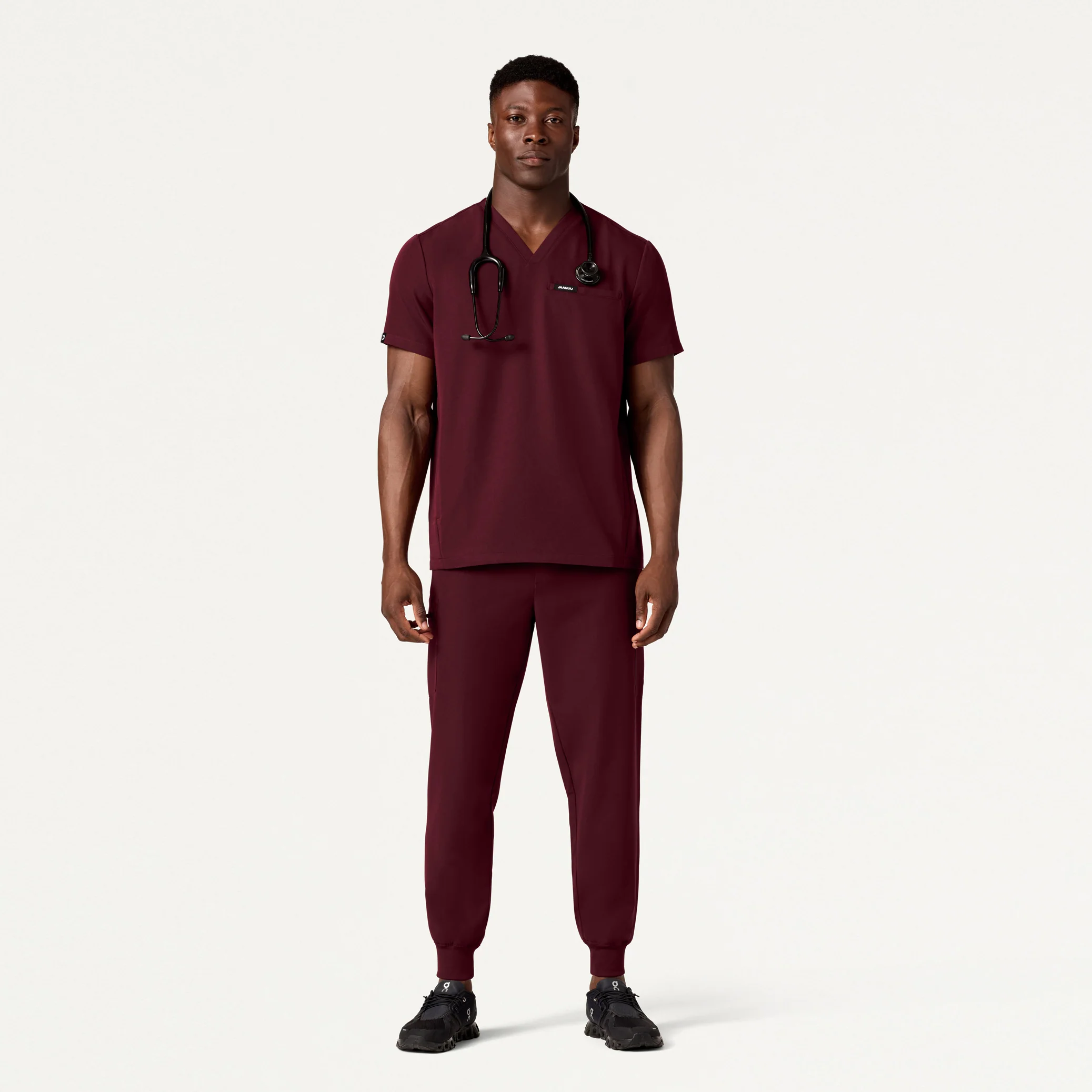 Osmo 8-Pocket Scrub Jogger - Burgundy - Image 3