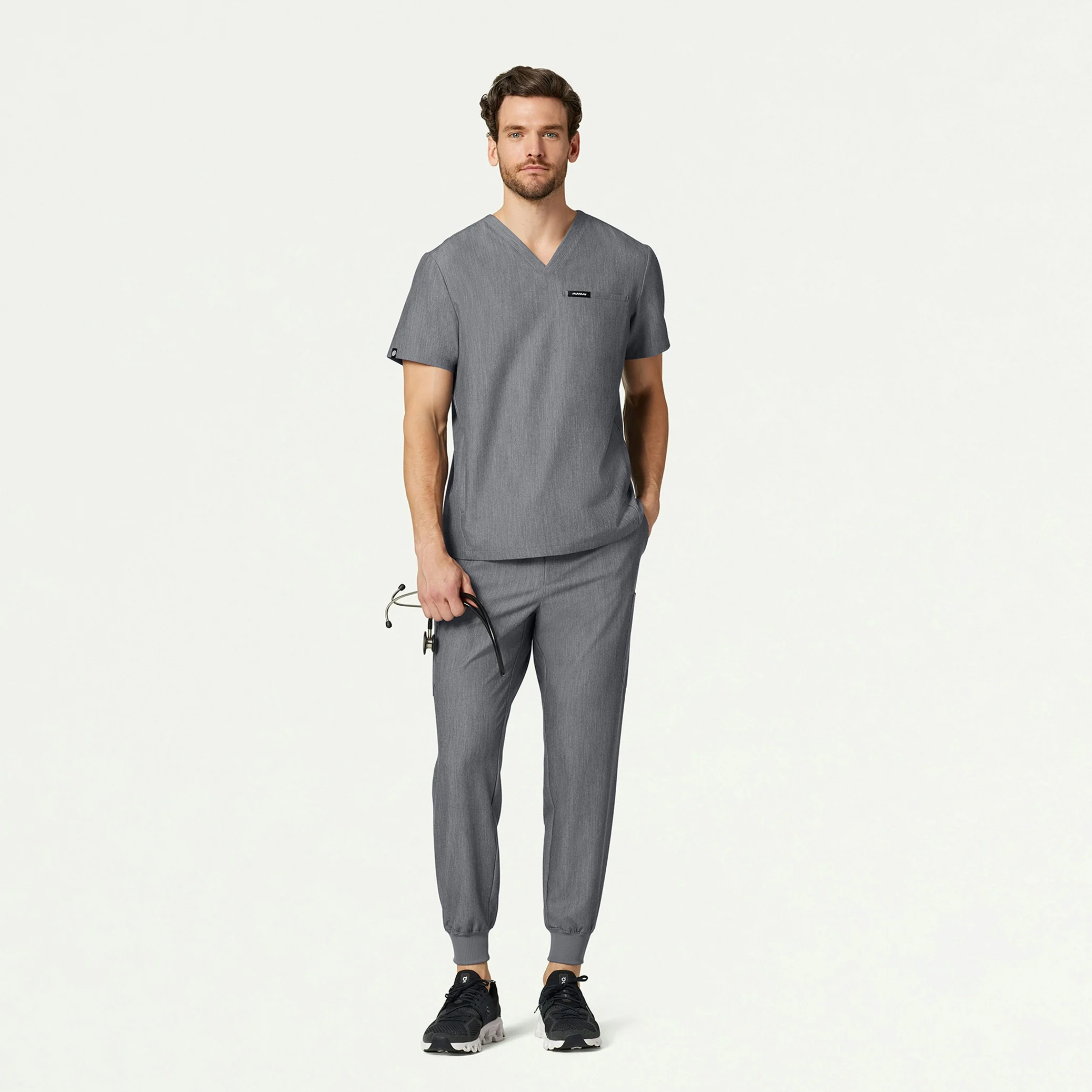 Osmo 8-Pocket Scrub Jogger - Heather Gray - Image 3