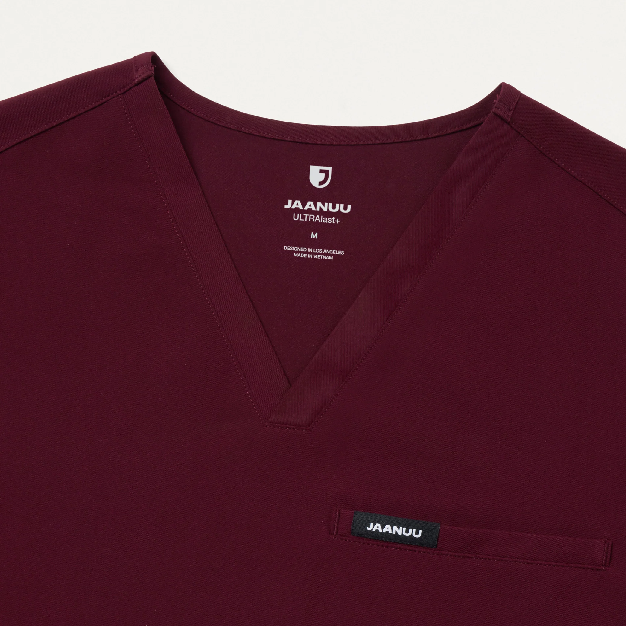 Platt 3-Pocket Scrub Top - Burgundy - Image 4