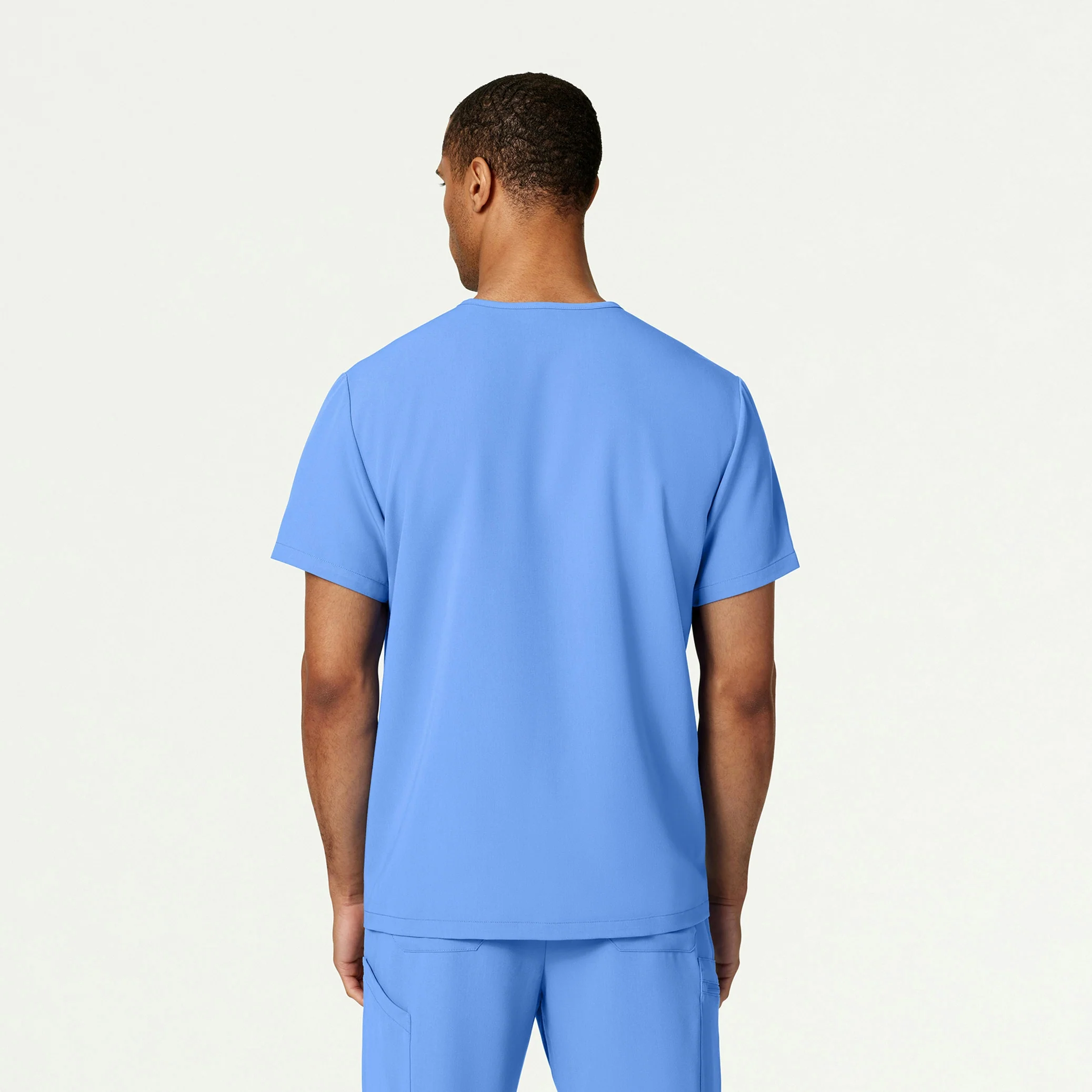 Platt 3-Pocket Scrub Top - Ceil Blue - Image 3