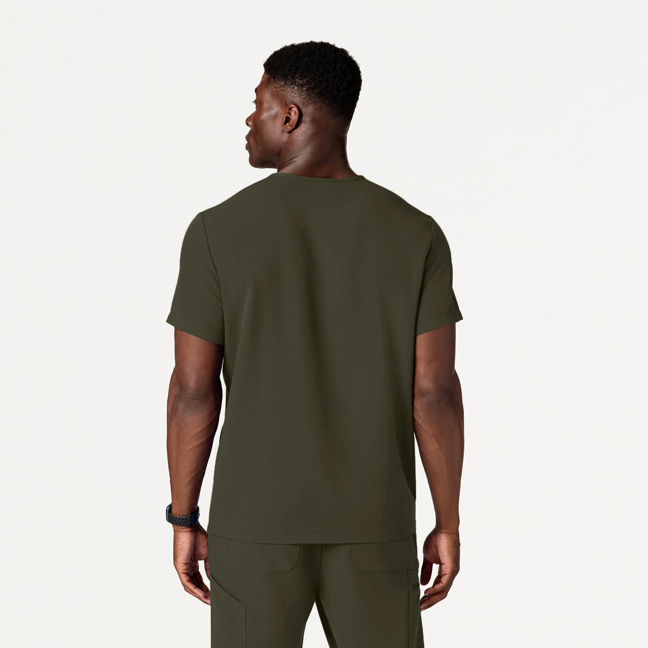 Platt 3-Pocket Scrub Top - Deep Olive - Image 4