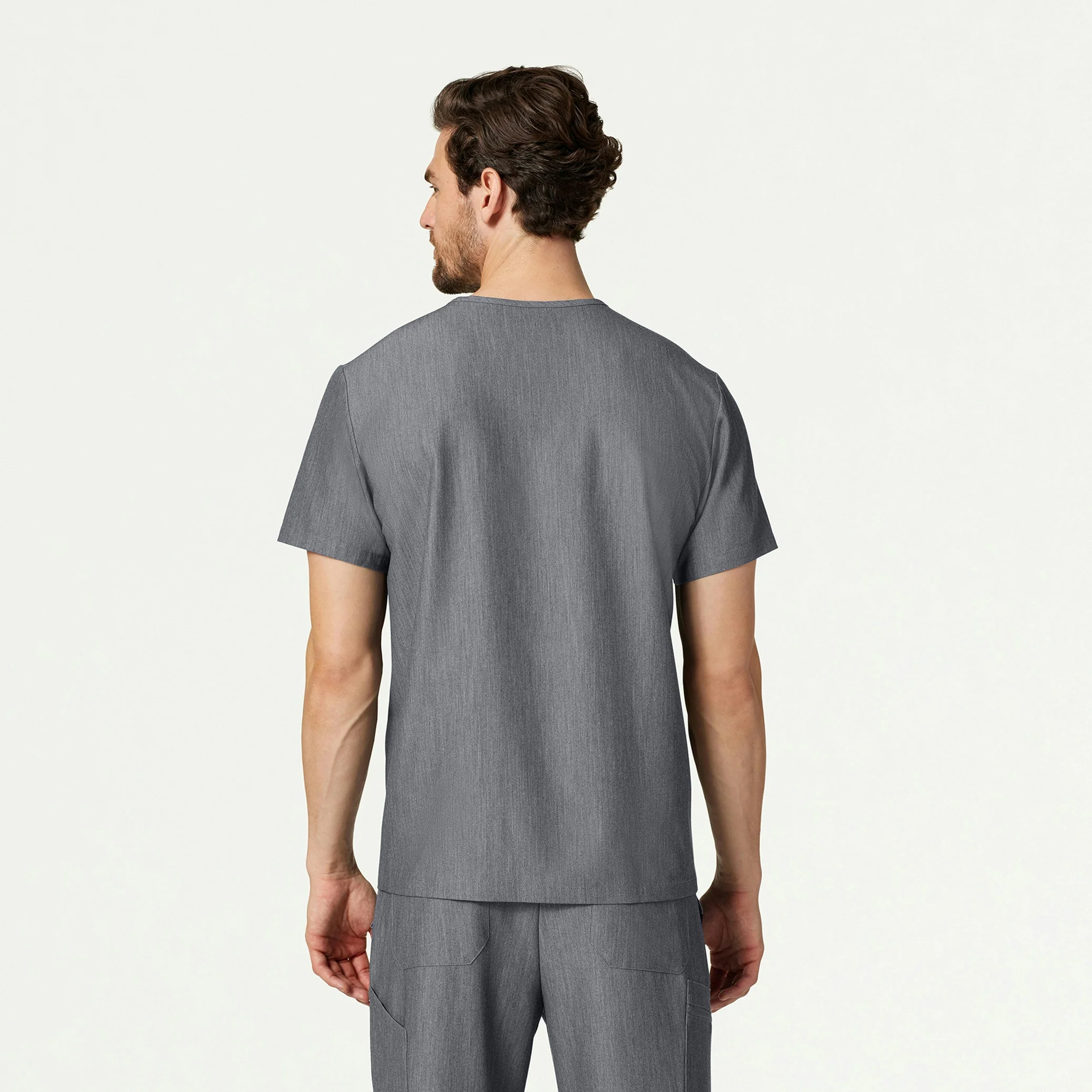 Platt 3-Pocket Scrub Top - Heather Gray - Image 4