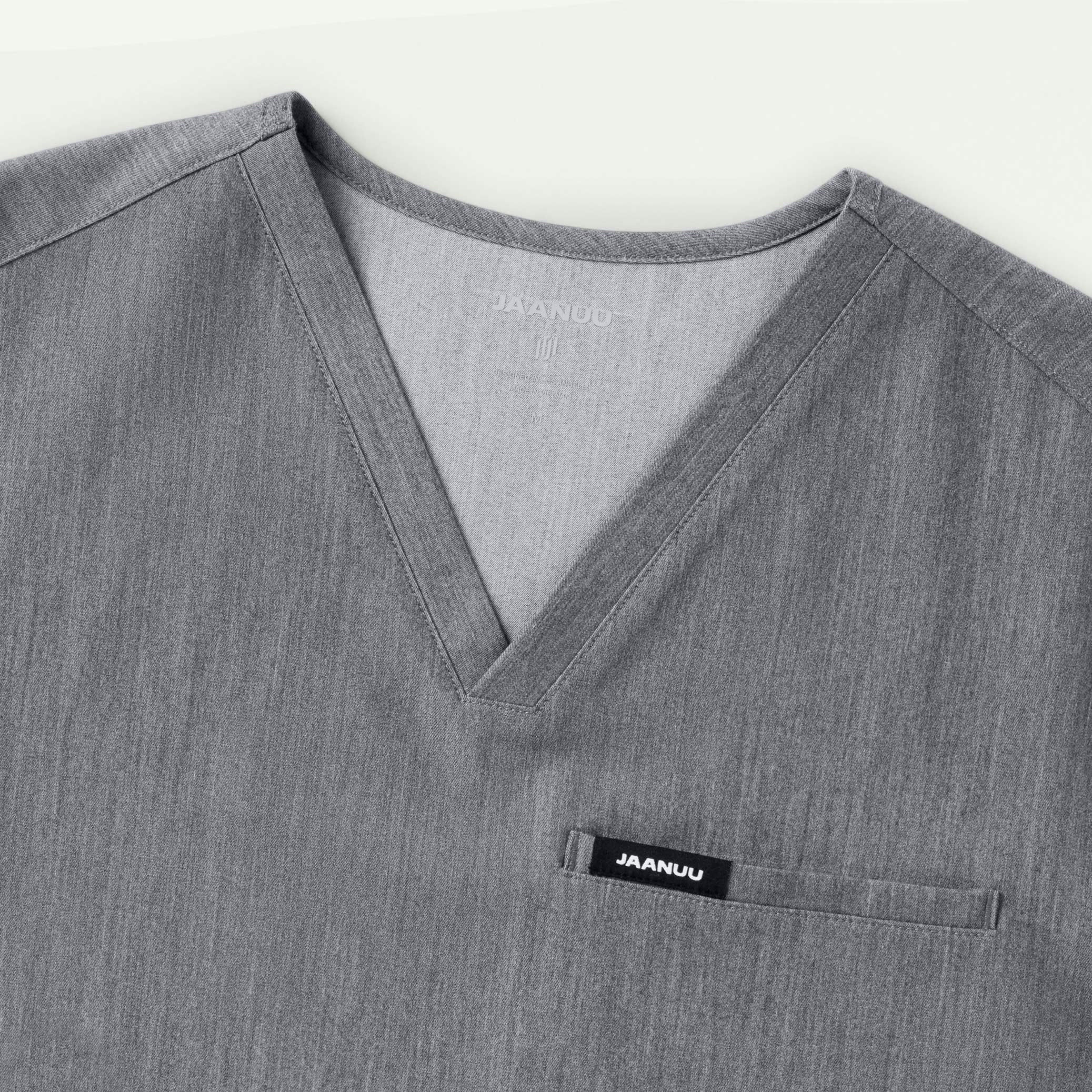 Platt 3-Pocket Scrub Top - Heather Gray - Image 5