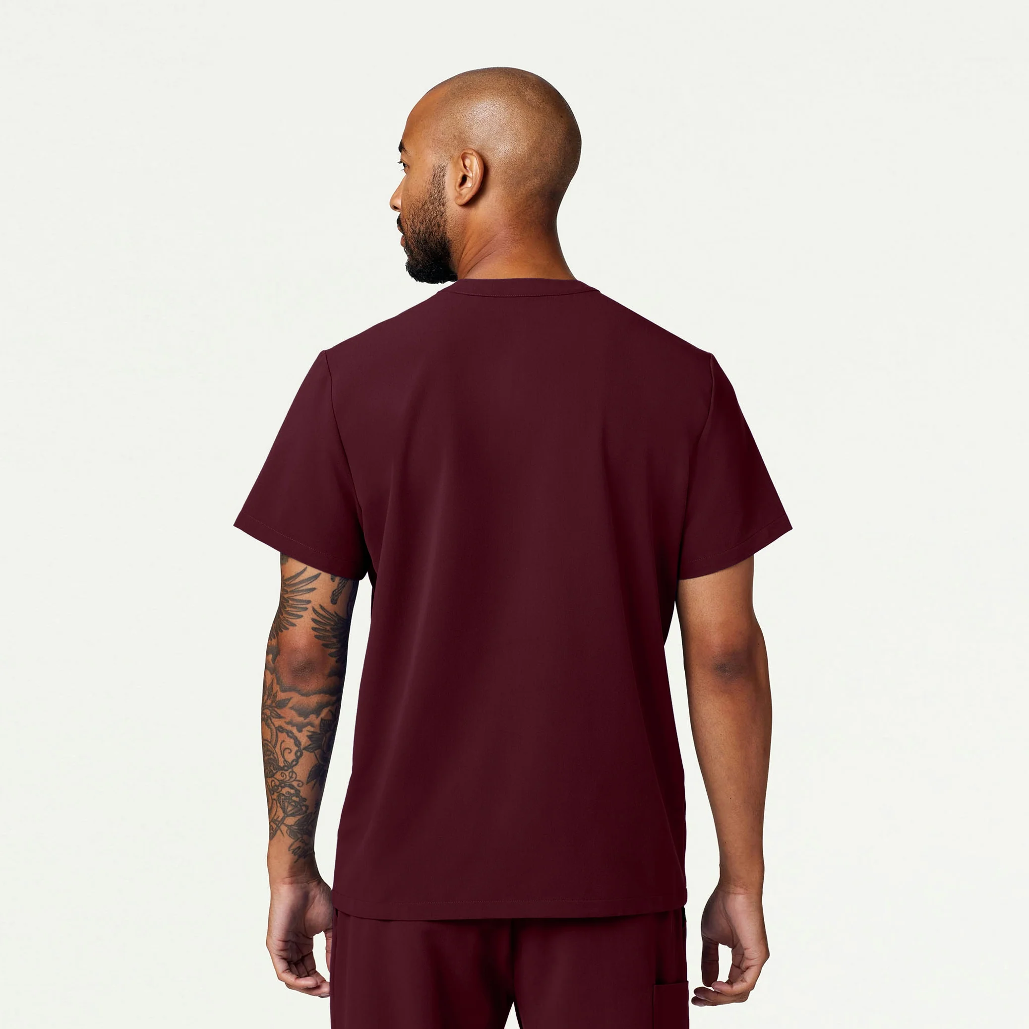 Reeve Henley Scrub Top - Burgundy - Image 5