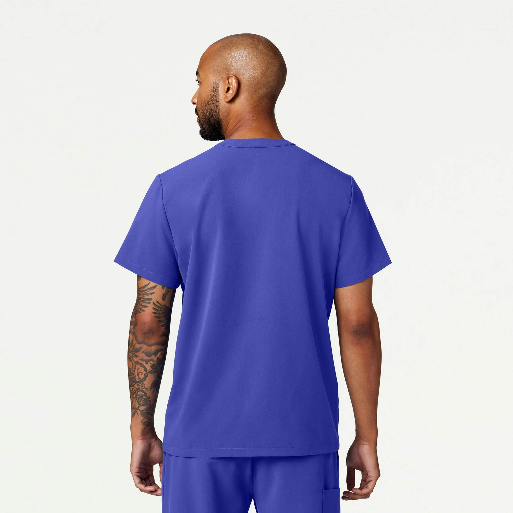 Reeve Henley Scrub Top - Moon Blue - Image 4