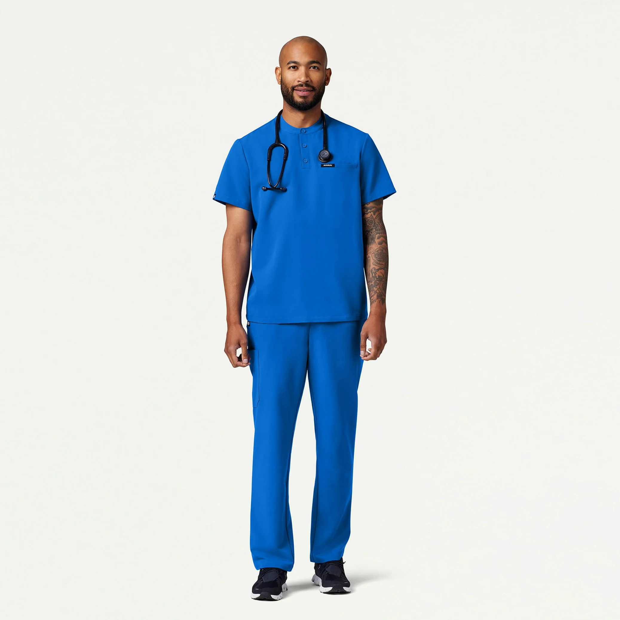 Reeve Henley Scrub Top - Royal Blue - Image 3