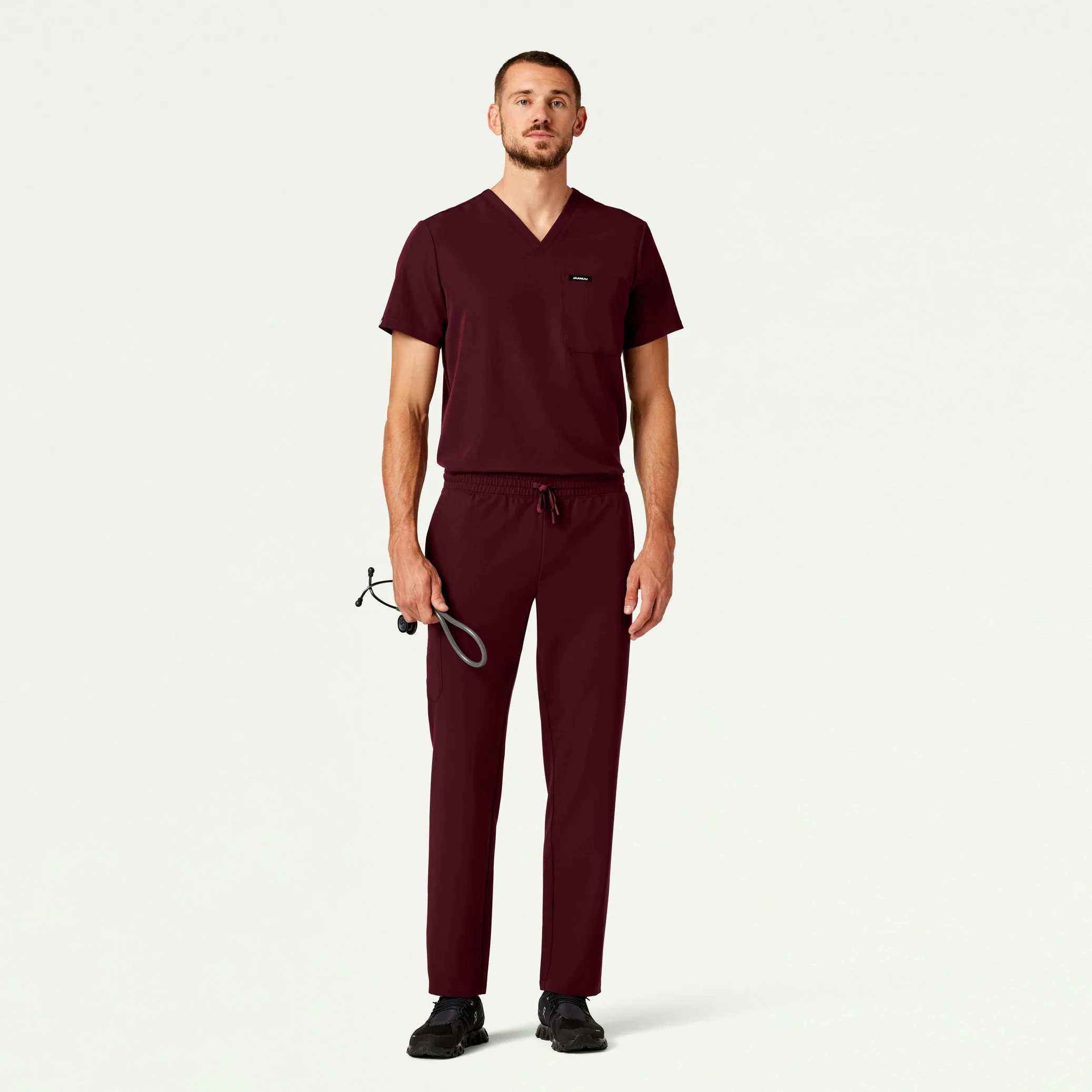 Rhodes Everyday Straight-Leg Scrub Pant - Burgundy - Image 4