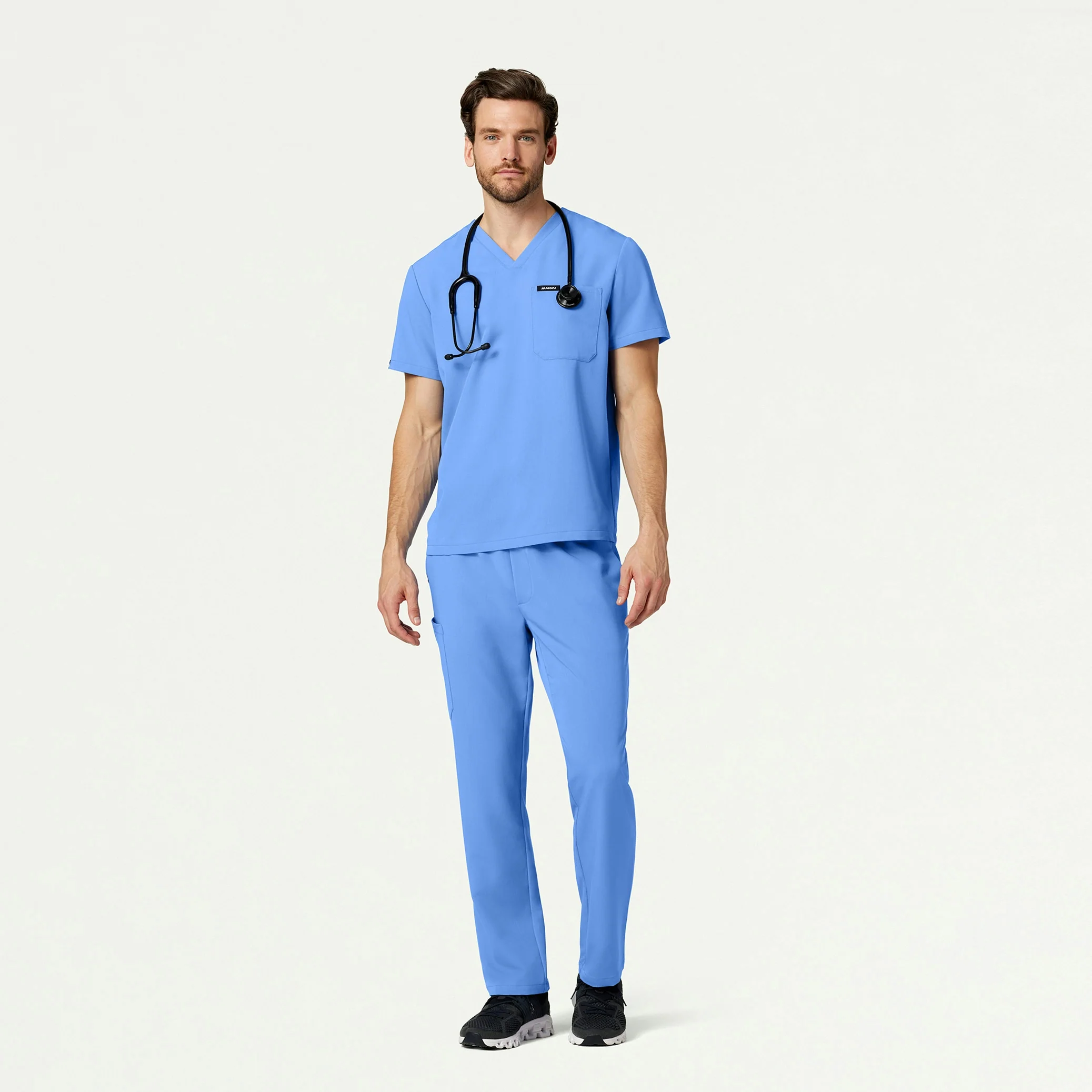 Rhodes Everyday Straight-Leg Scrub Pant - Ceil Blue - Image 3