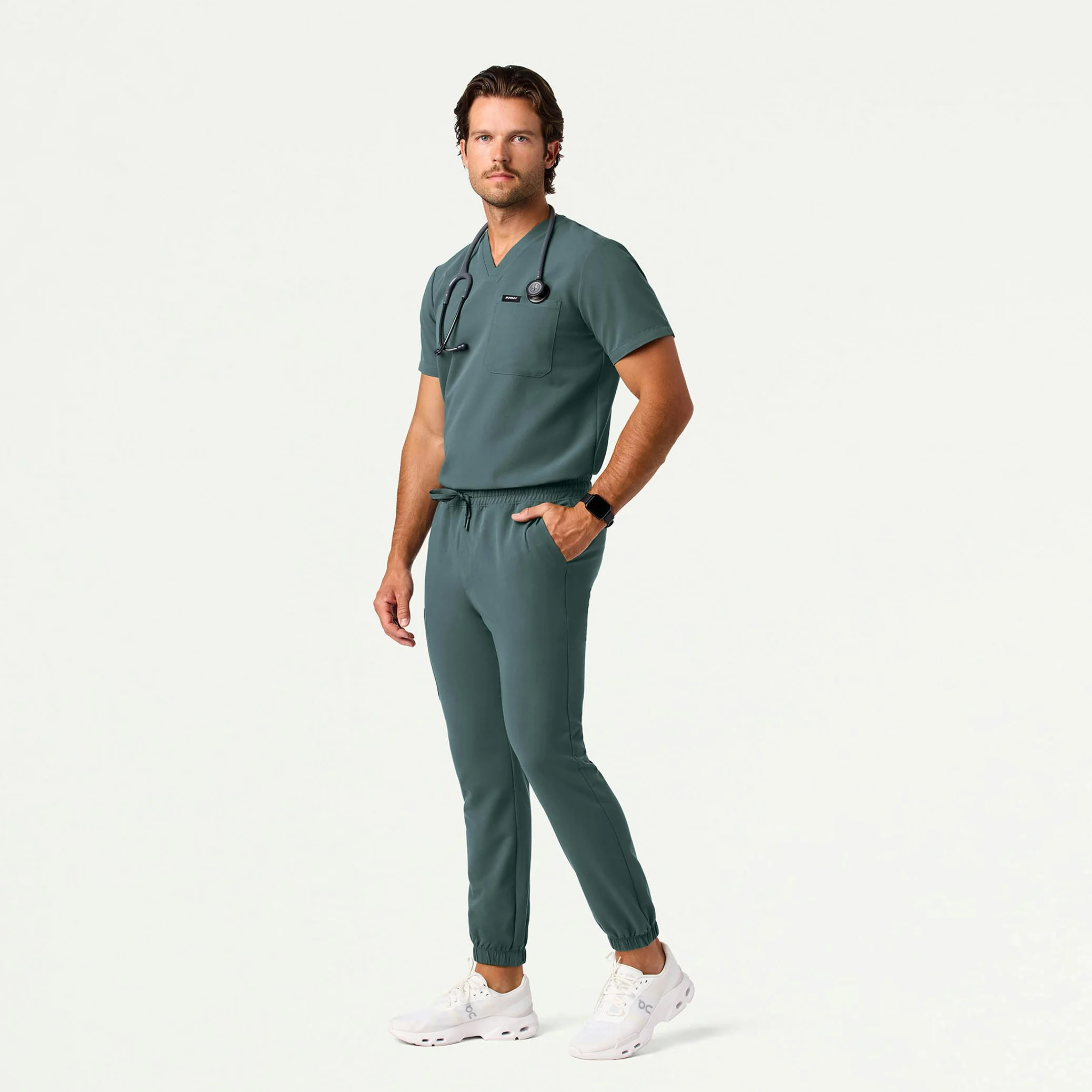 Rhodes Slim Crossover Scrub Jogger - Alpine Green - Image 3