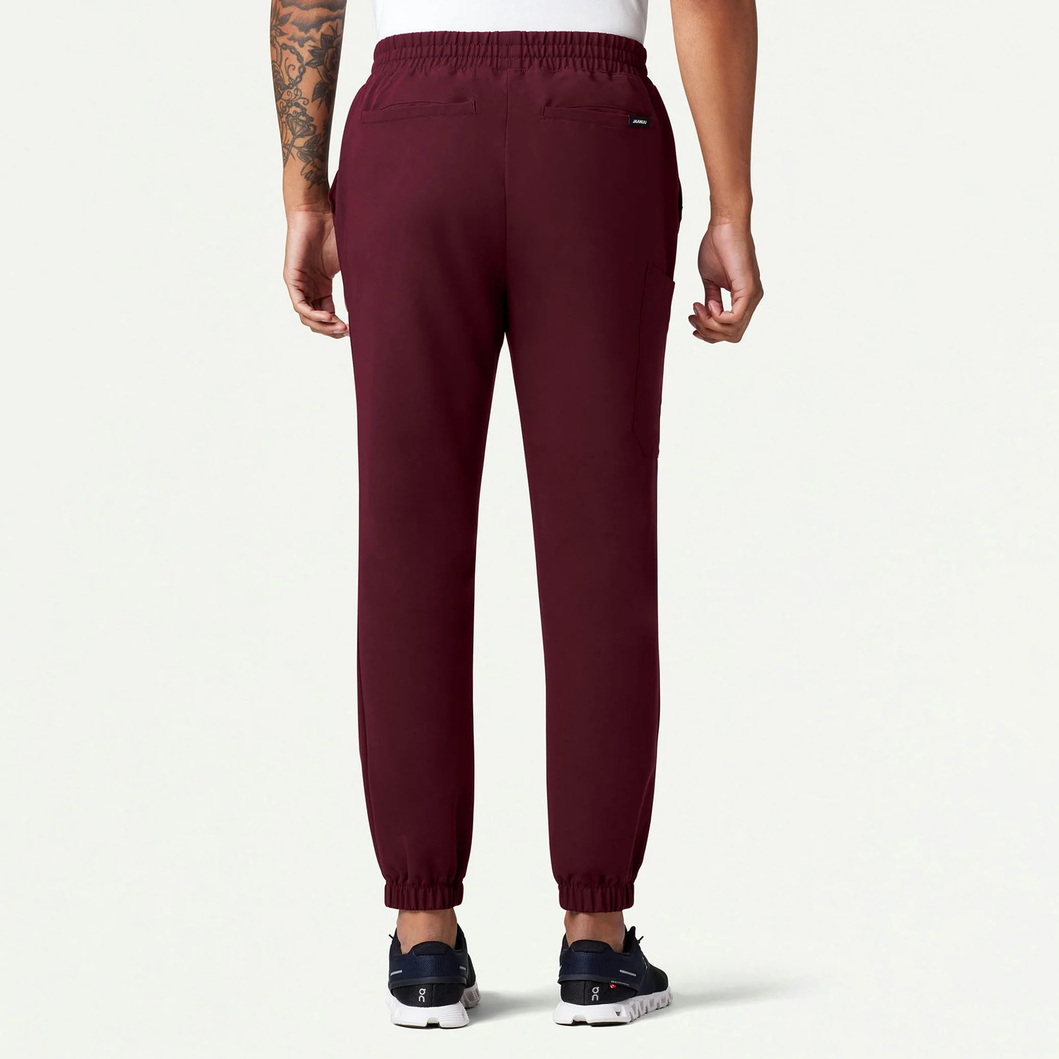 Rhodes Slim Crossover Scrub Jogger - Burgundy - Image 4
