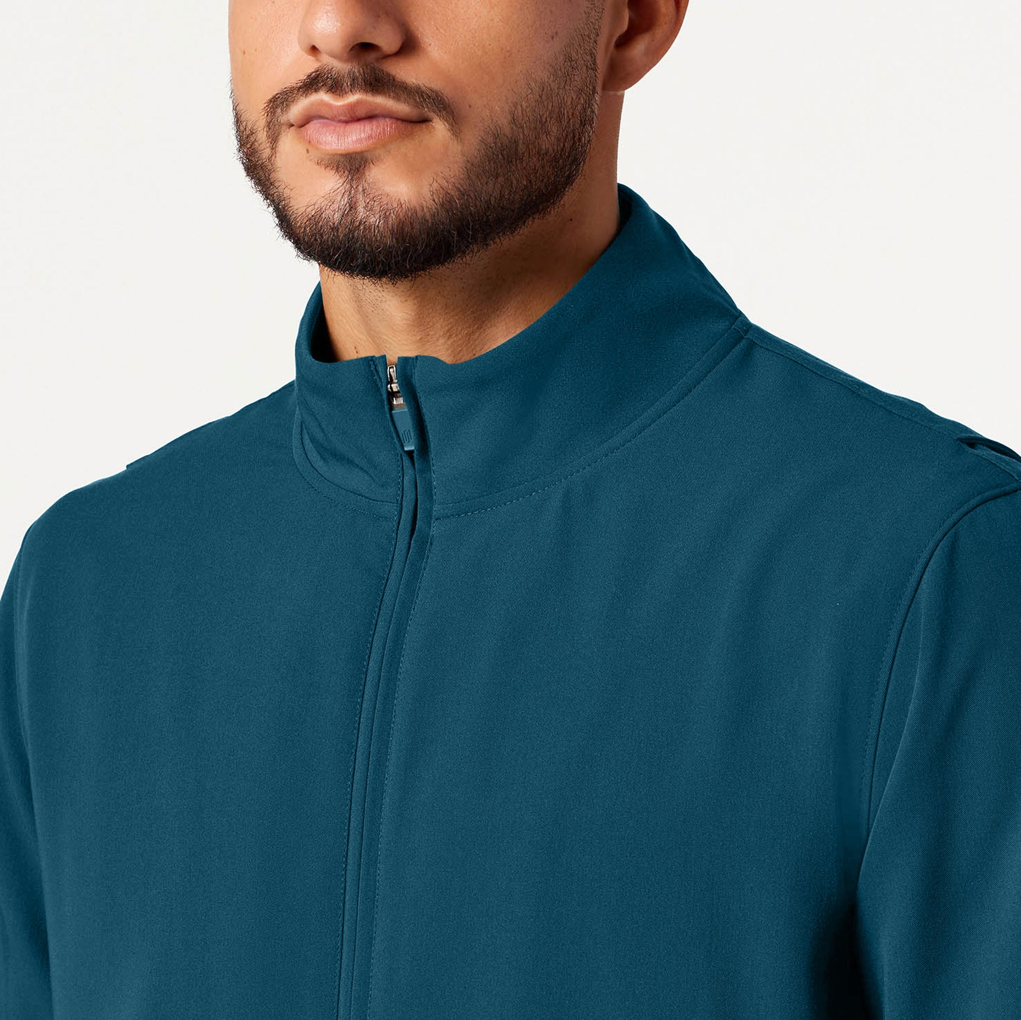 Wolfe Everyday 6-Pocket Scrub Jacket - Caribbean Blue - Image 4