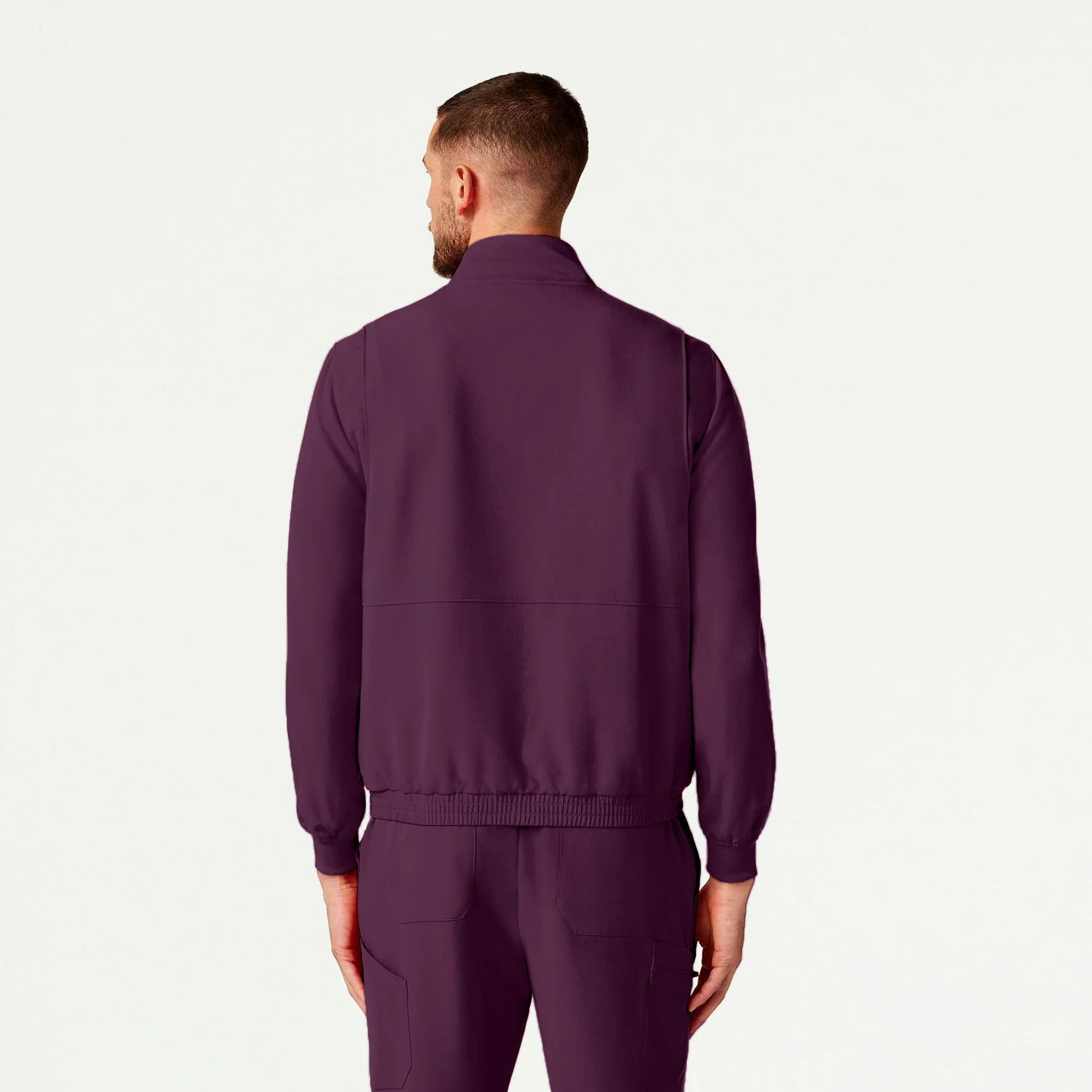 Wolfe Everyday 6-Pocket Scrub Jacket - Dark Amethyst - Image 4