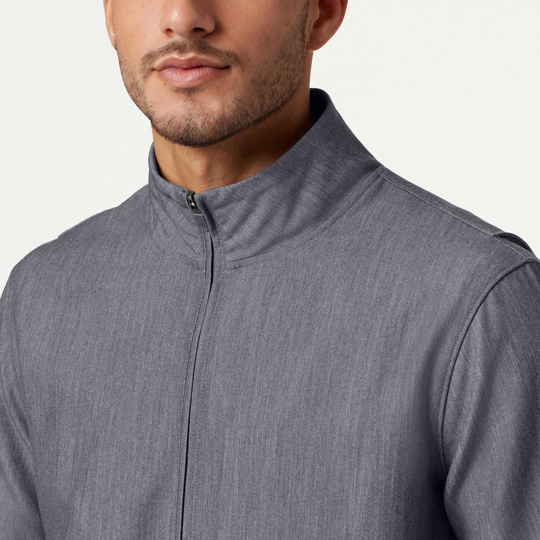 Wolfe Everyday 6-Pocket Scrub Jacket - Heather Gray - Image 5