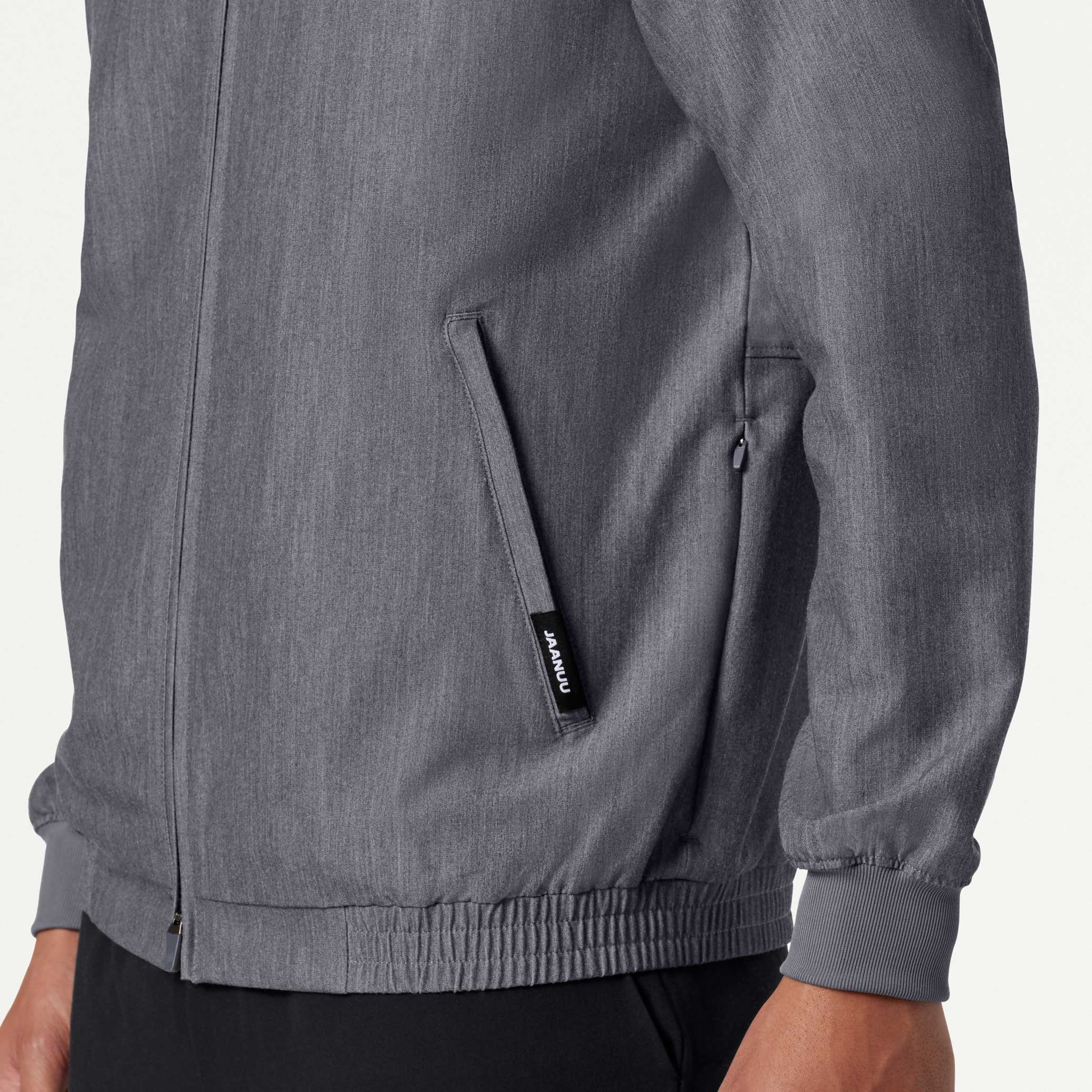 Wolfe Everyday 6-Pocket Scrub Jacket - Heather Gray - Image 6