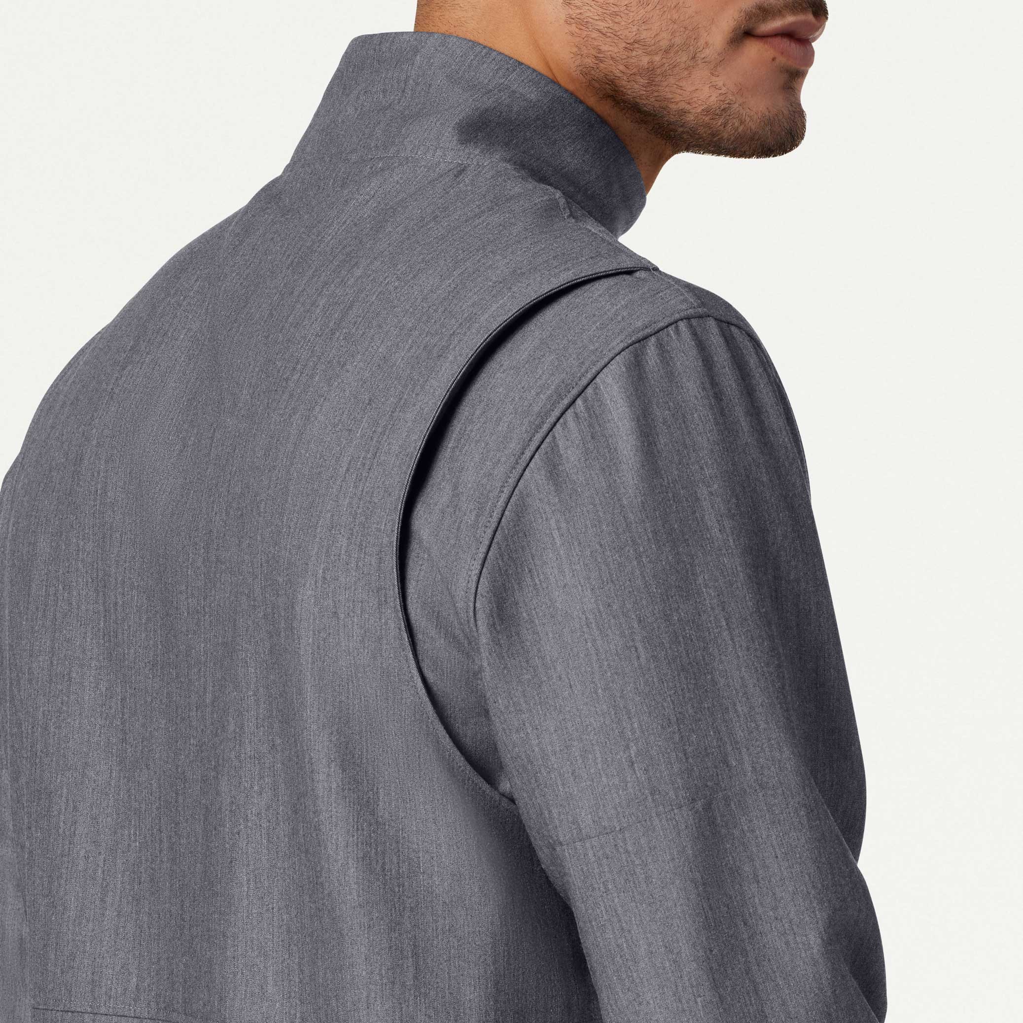 Wolfe Everyday 6-Pocket Scrub Jacket - Heather Gray - Image 7