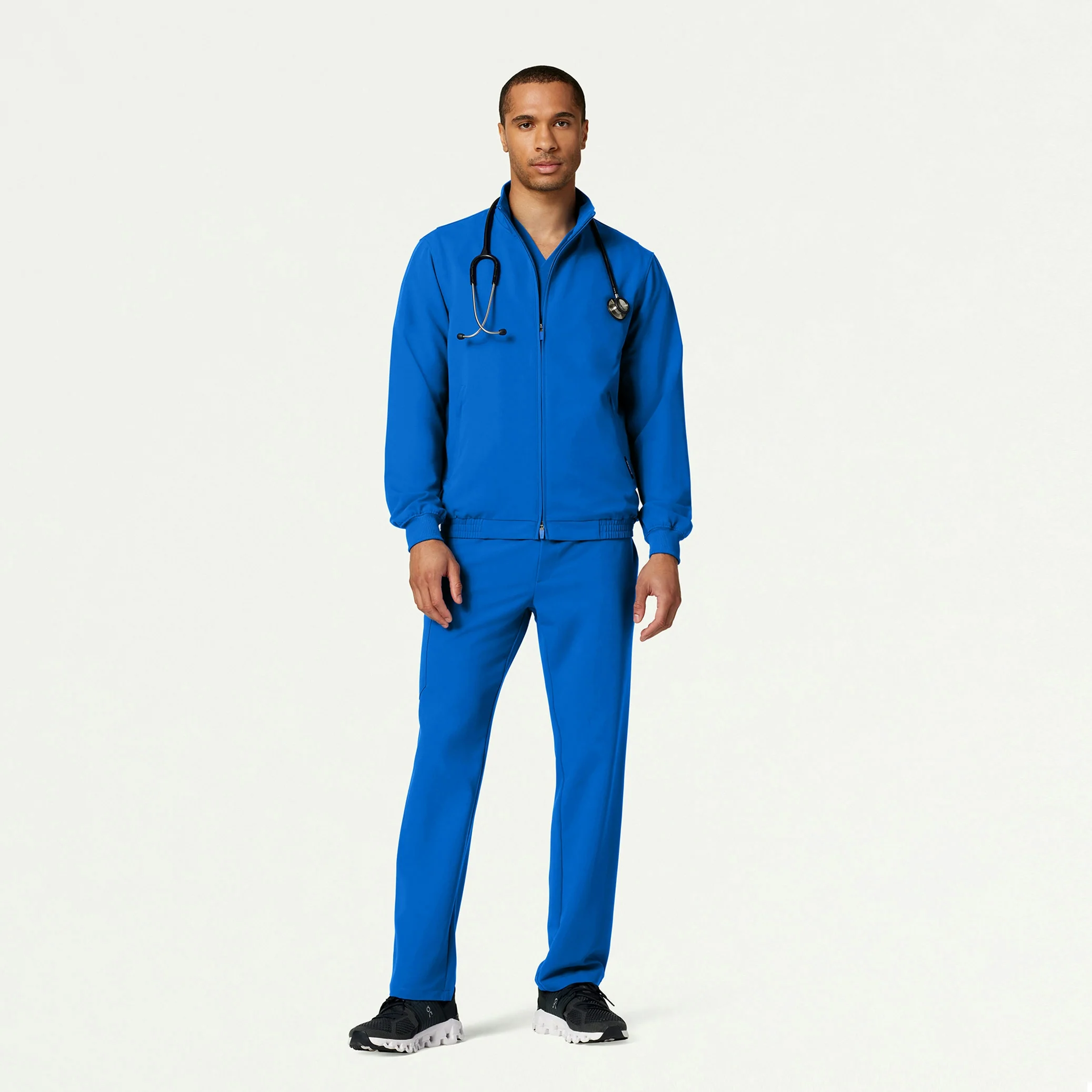 Wolfe Everyday 6-Pocket Scrub Jacket - Royal Blue - Image 3