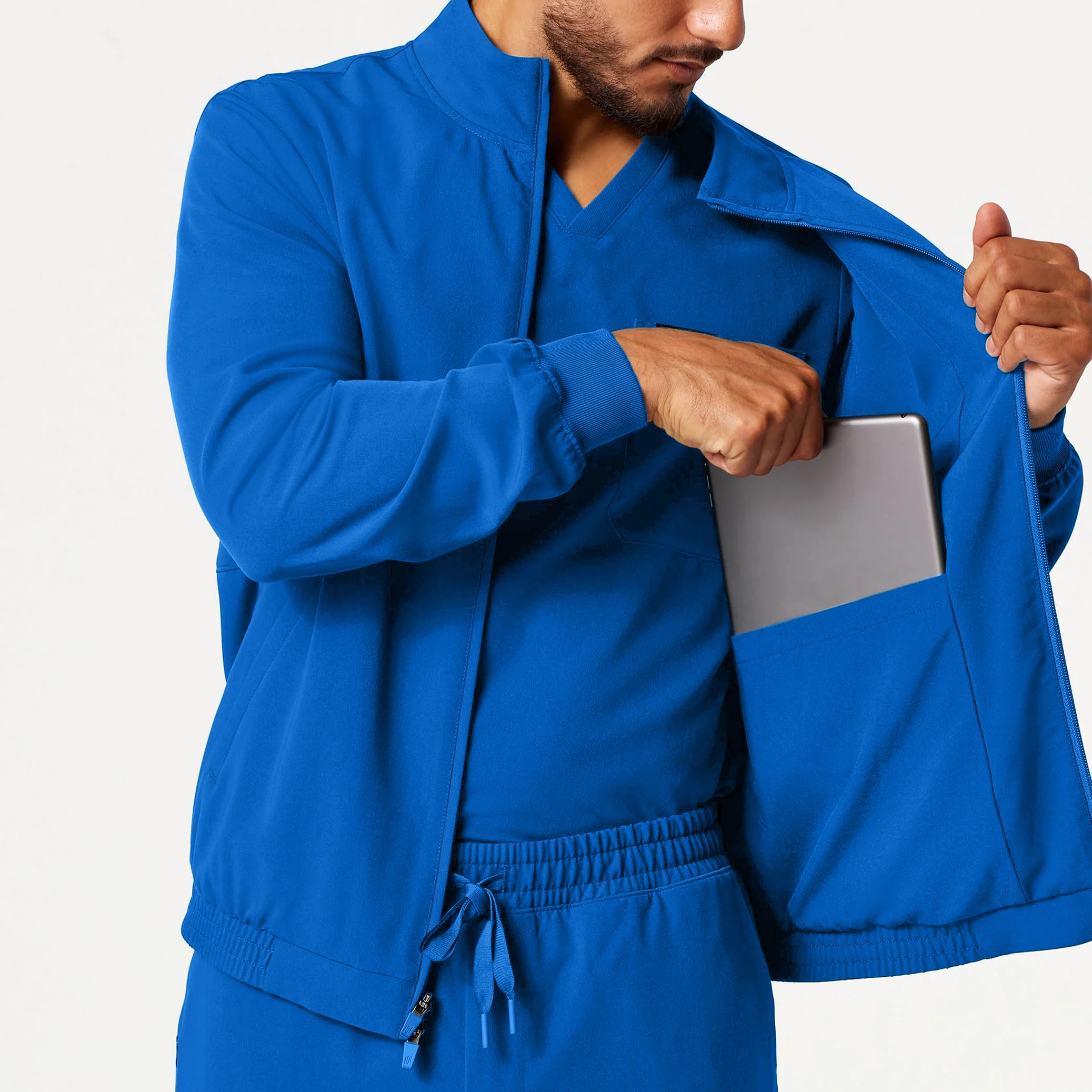 Wolfe Everyday 6-Pocket Scrub Jacket - Royal Blue - Image 5