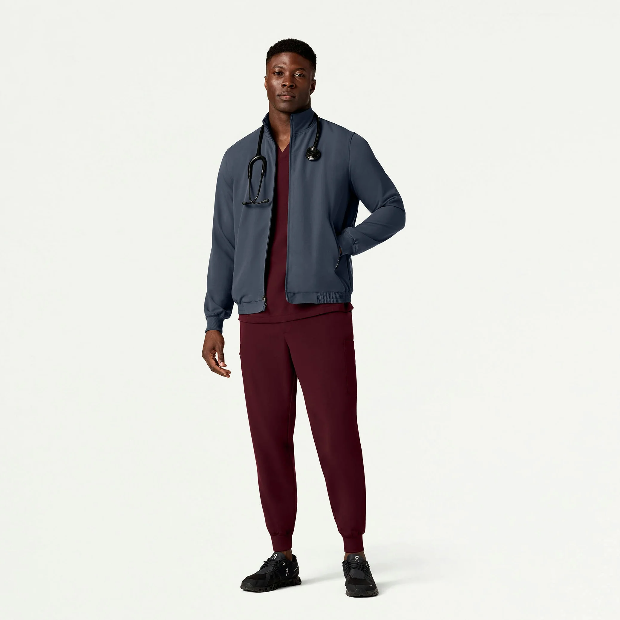 The Geiger Jacket Scrub Set - Burgundy - Image 2