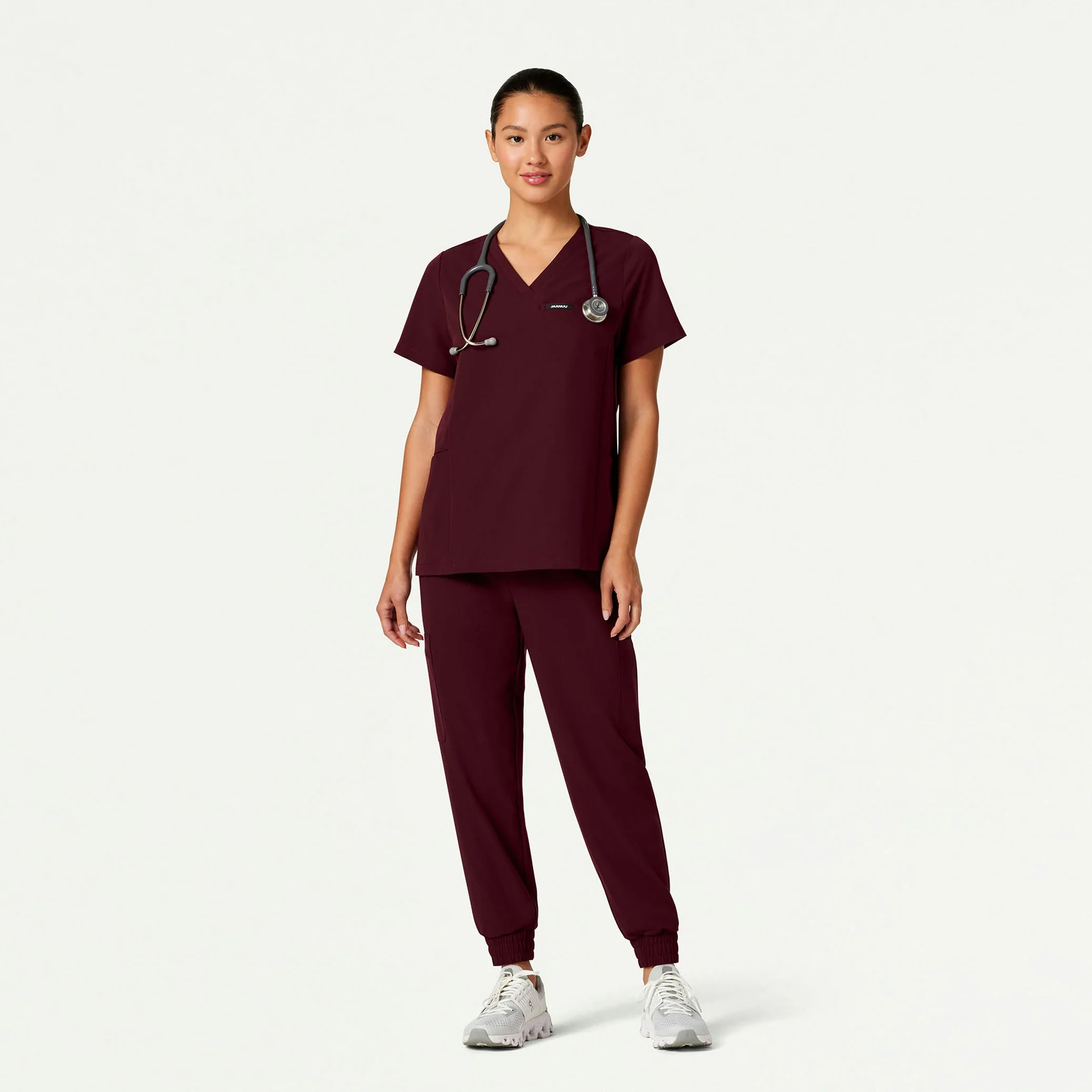 The Lawren Essential Scrub Set - Burgundy