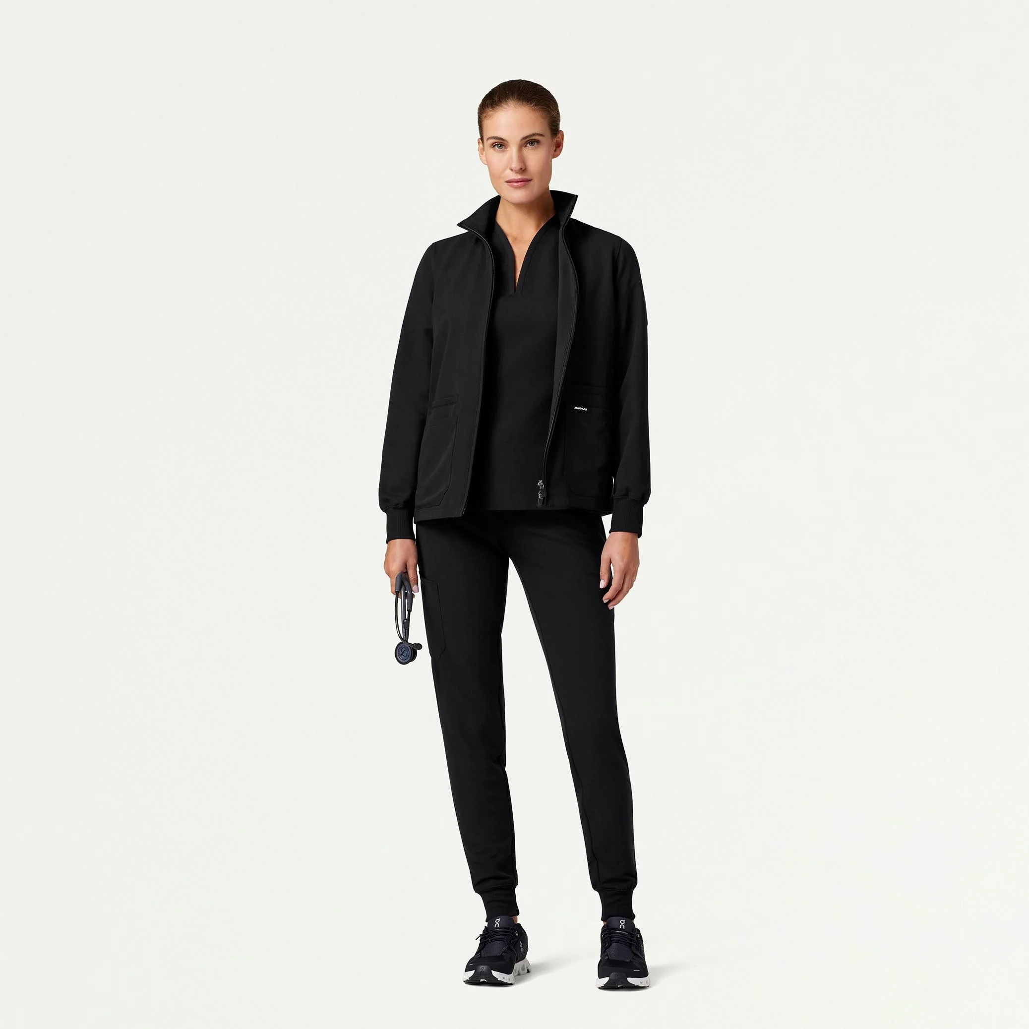 The Mendel Jacket Scrub Set - Black