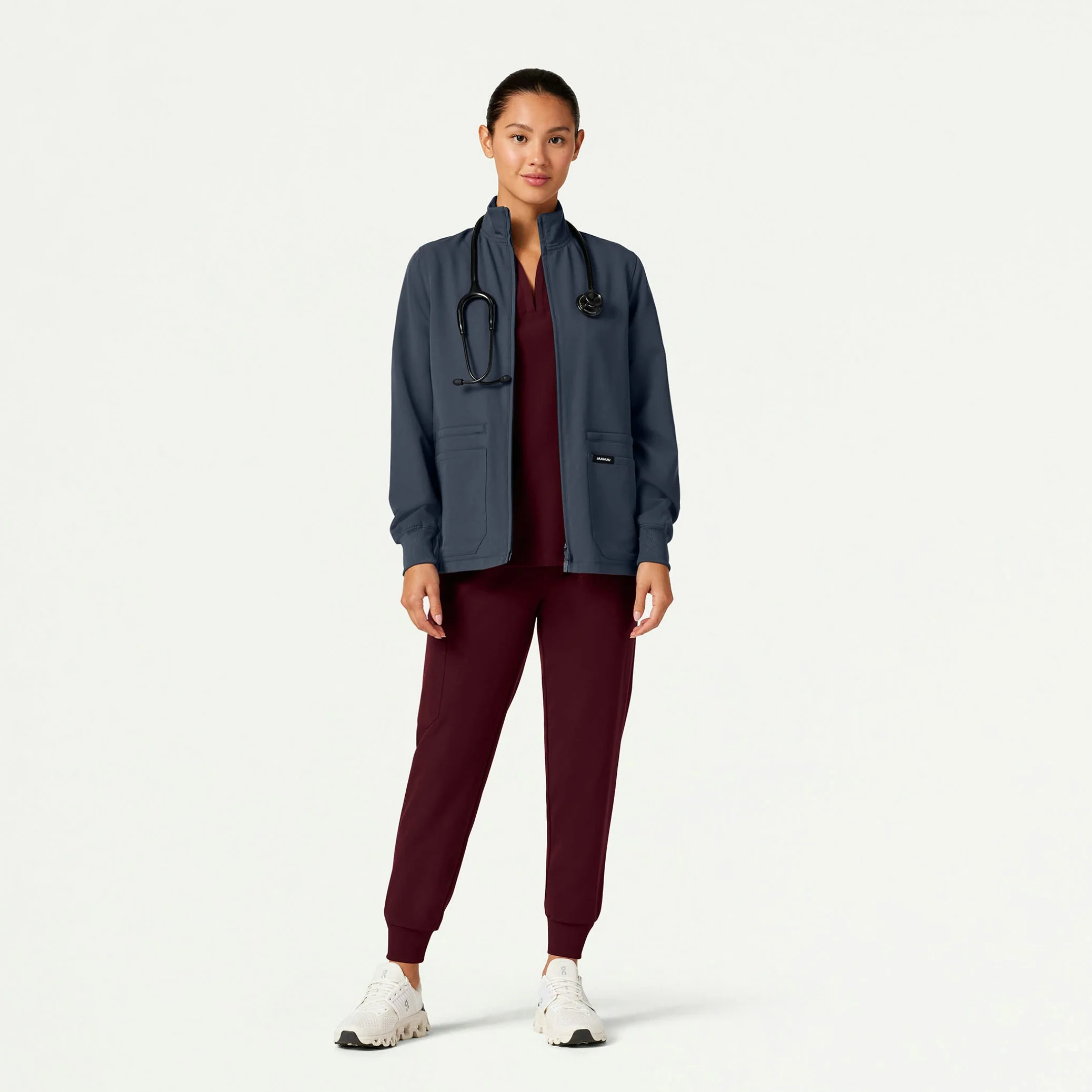 The Mendel Jacket Scrub Set - Burgundy - Image 2