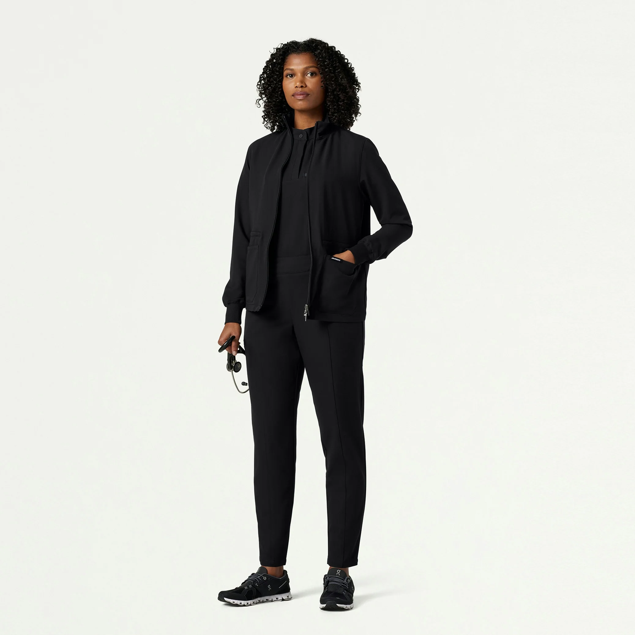 The Morgan Jacket Scrub Set - Black