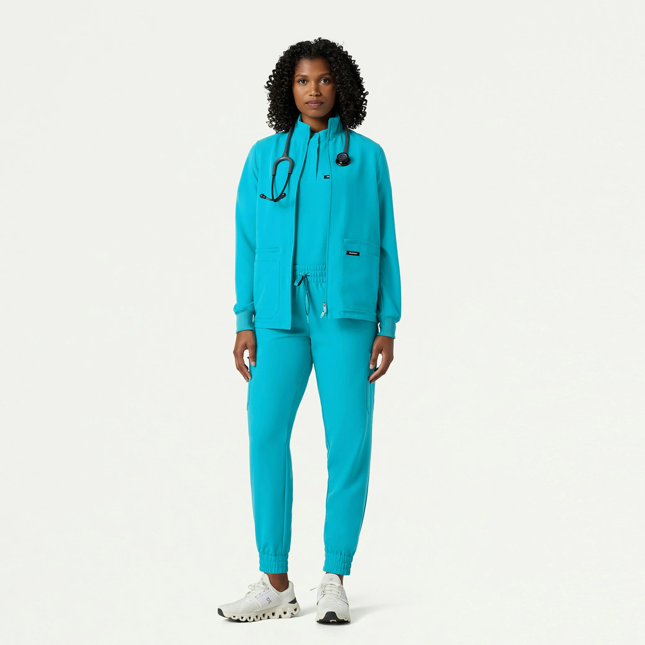 The Rae Jacket Scrub Set - Heather Gray