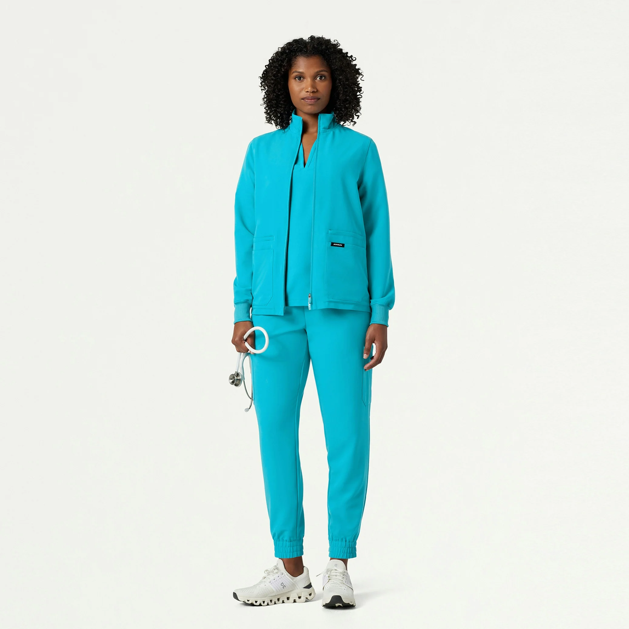 The Samari Jacket Scrub Set - Heather Gray