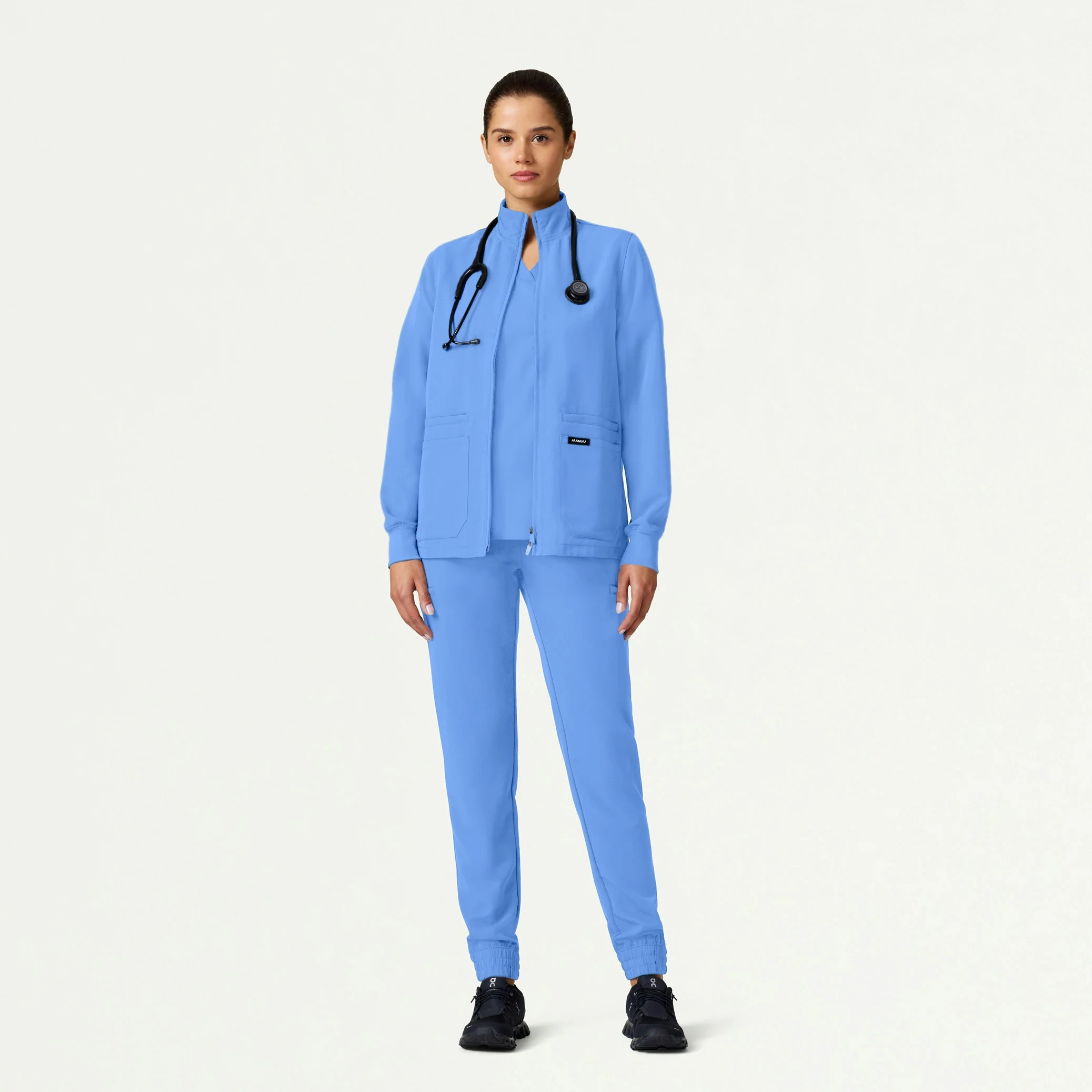 The Verda Jacket Scrub Set - Ceil Blue