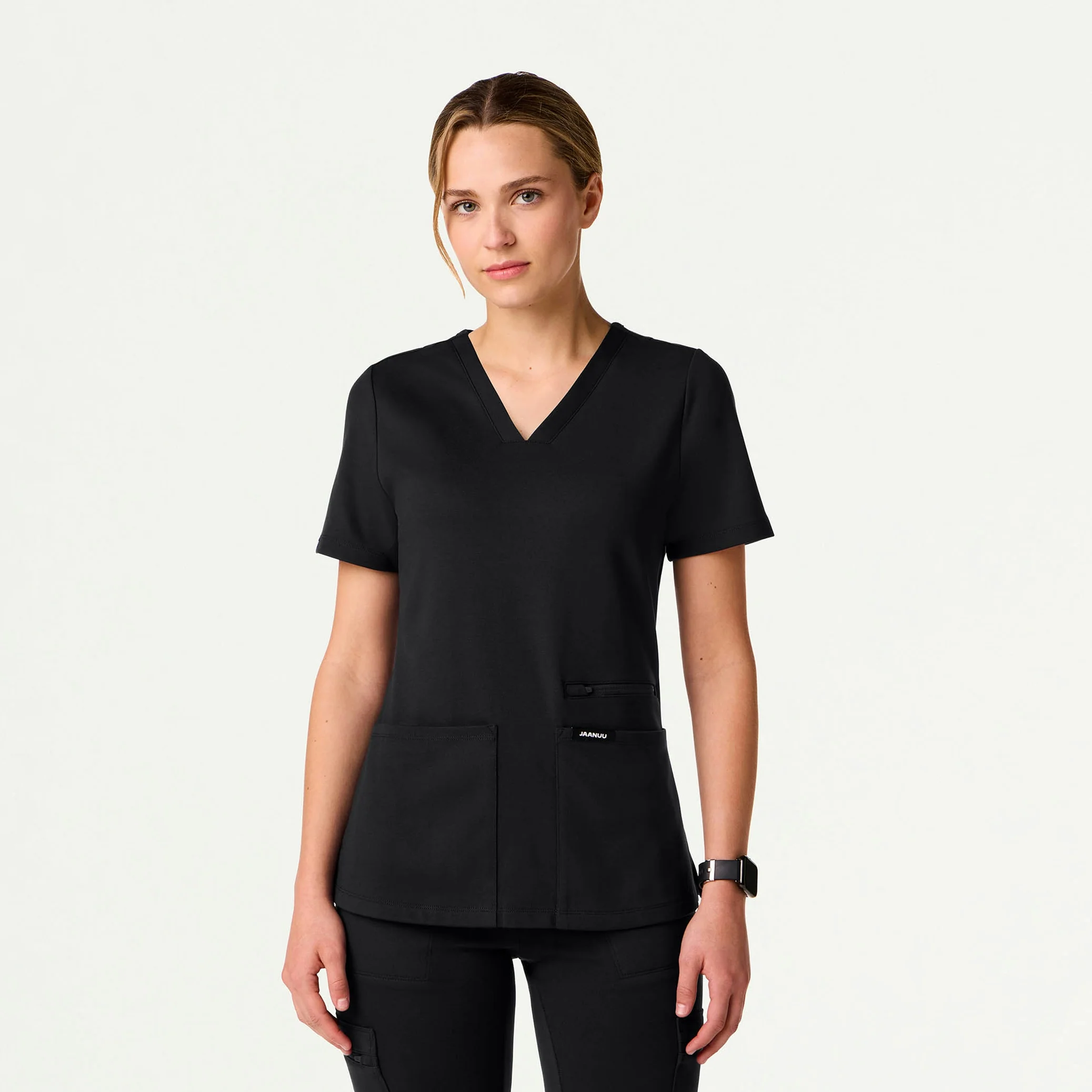 The 14-Pocket UltraSOFT™ Scrub Set - Black - Image 2