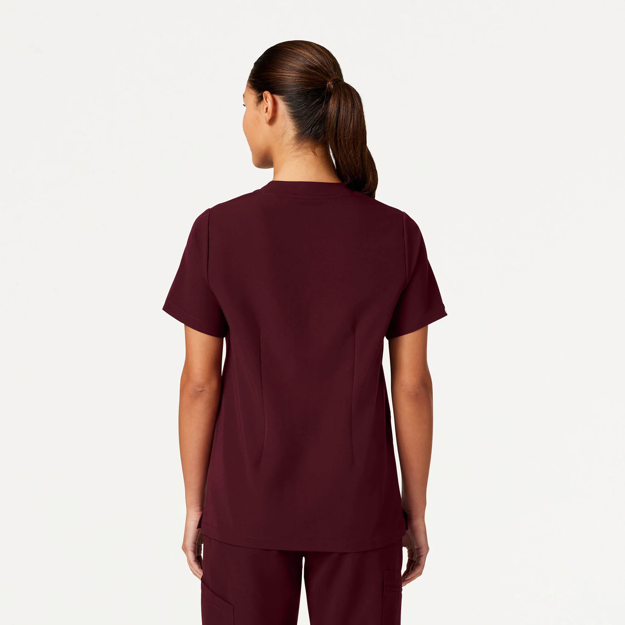 The Classic Notch Scrub Set - Burgundy - Image 3