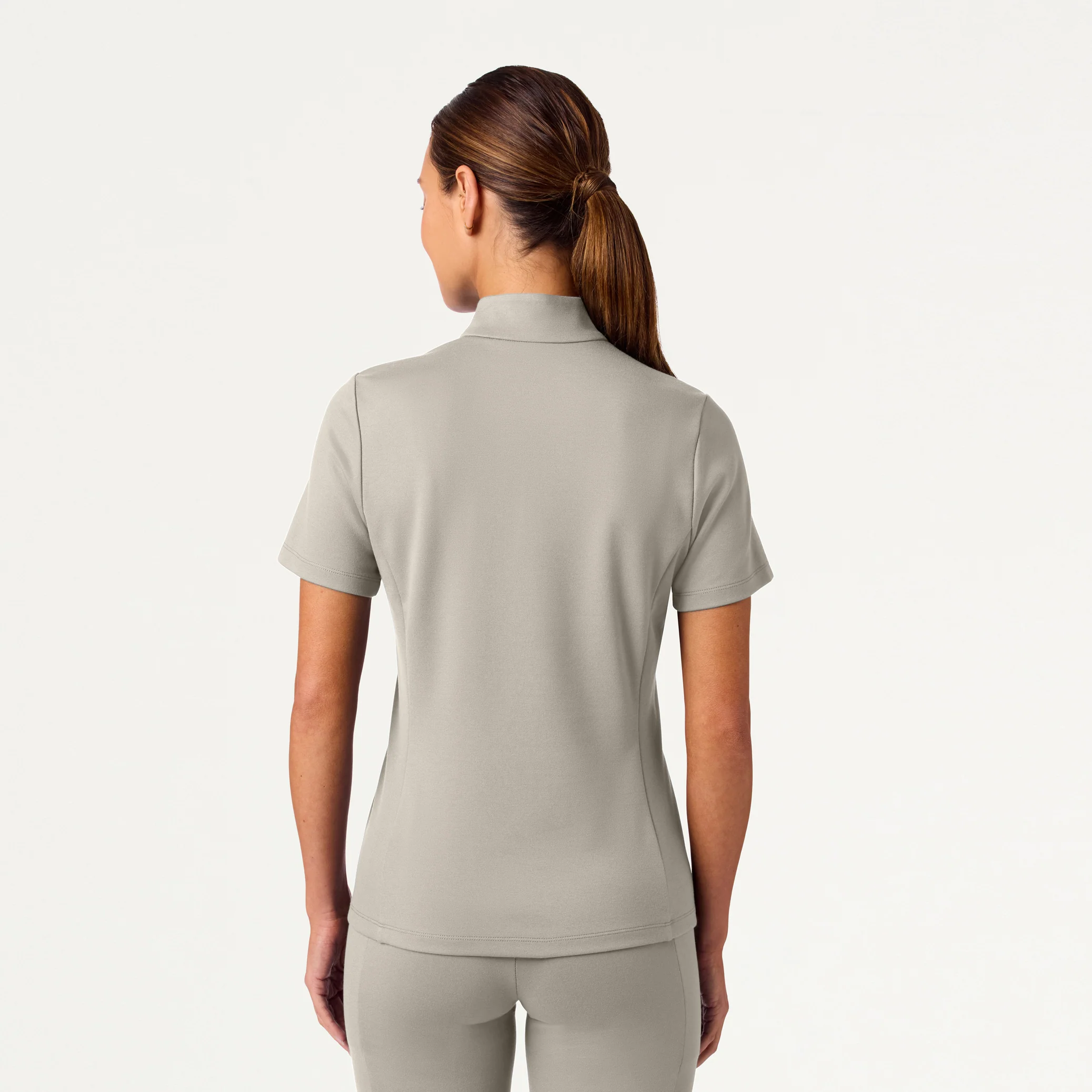 The Half-Zip UltraSOFT™ Scrub Set - Fog - Image 3