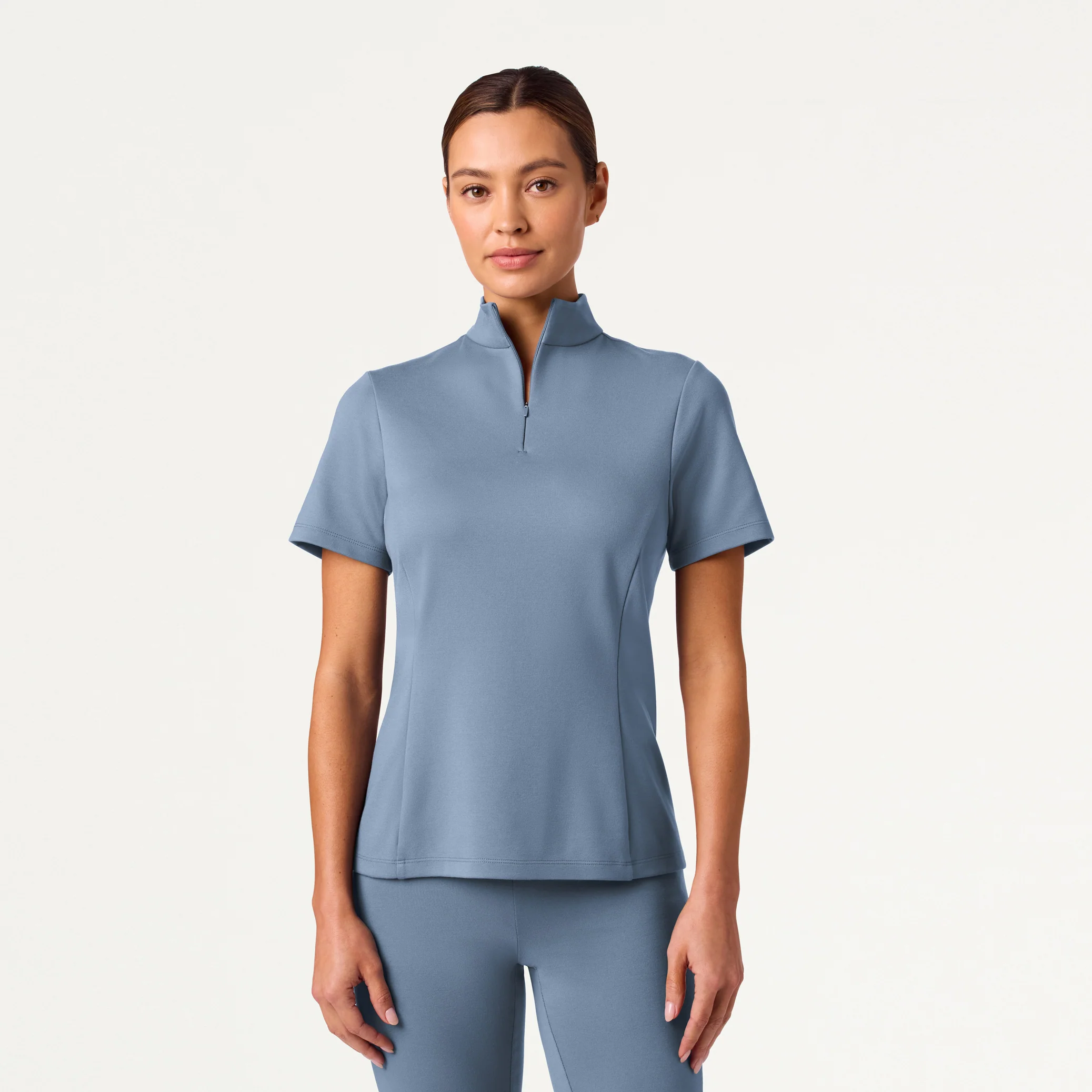 The Half-Zip UltraSOFT™ Scrub Set - Storm Blue - Image 2