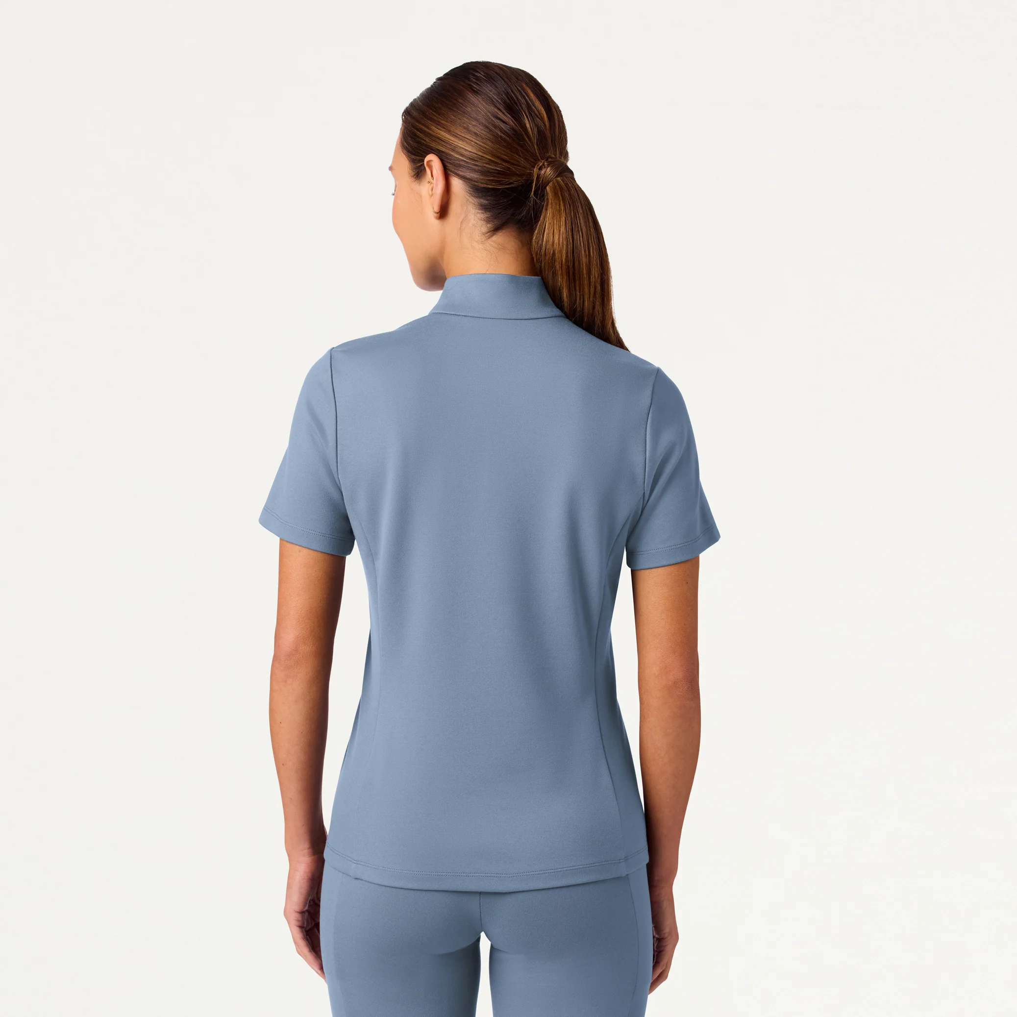 The Half-Zip UltraSOFT™ Scrub Set - Storm Blue - Image 3